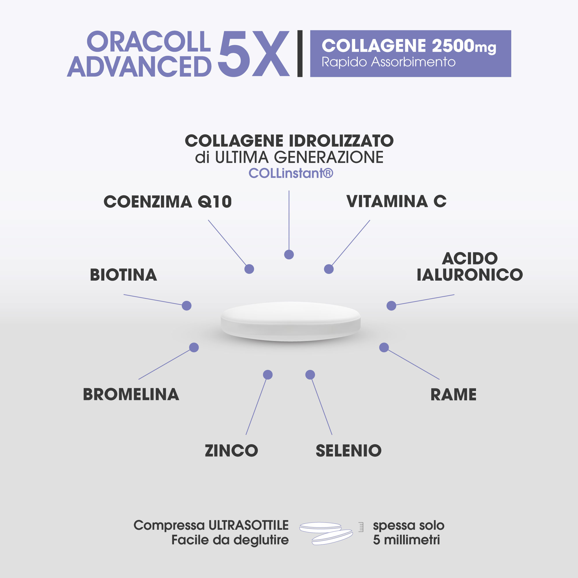 Supremagy Oracoll Advanced 5x integratore collagene 2500 mg
