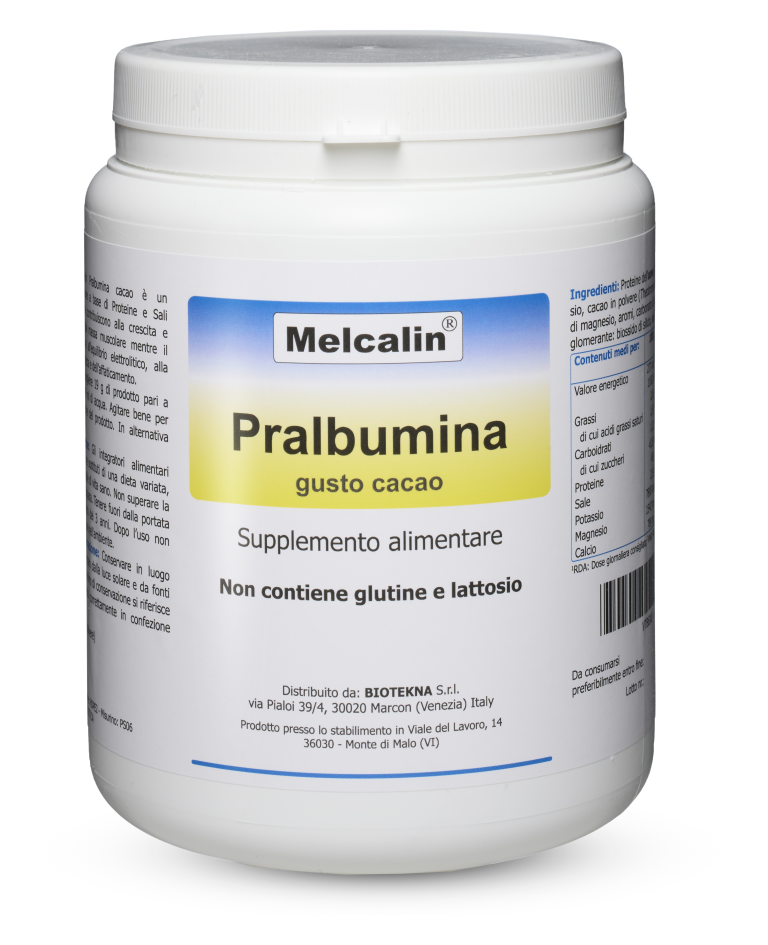 Melcalin Pralbumina proteine cacao uso sportivo