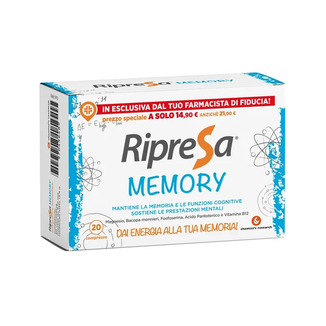 Chemist's Research Ripresa Memory Integratore 20 Compresse Mente