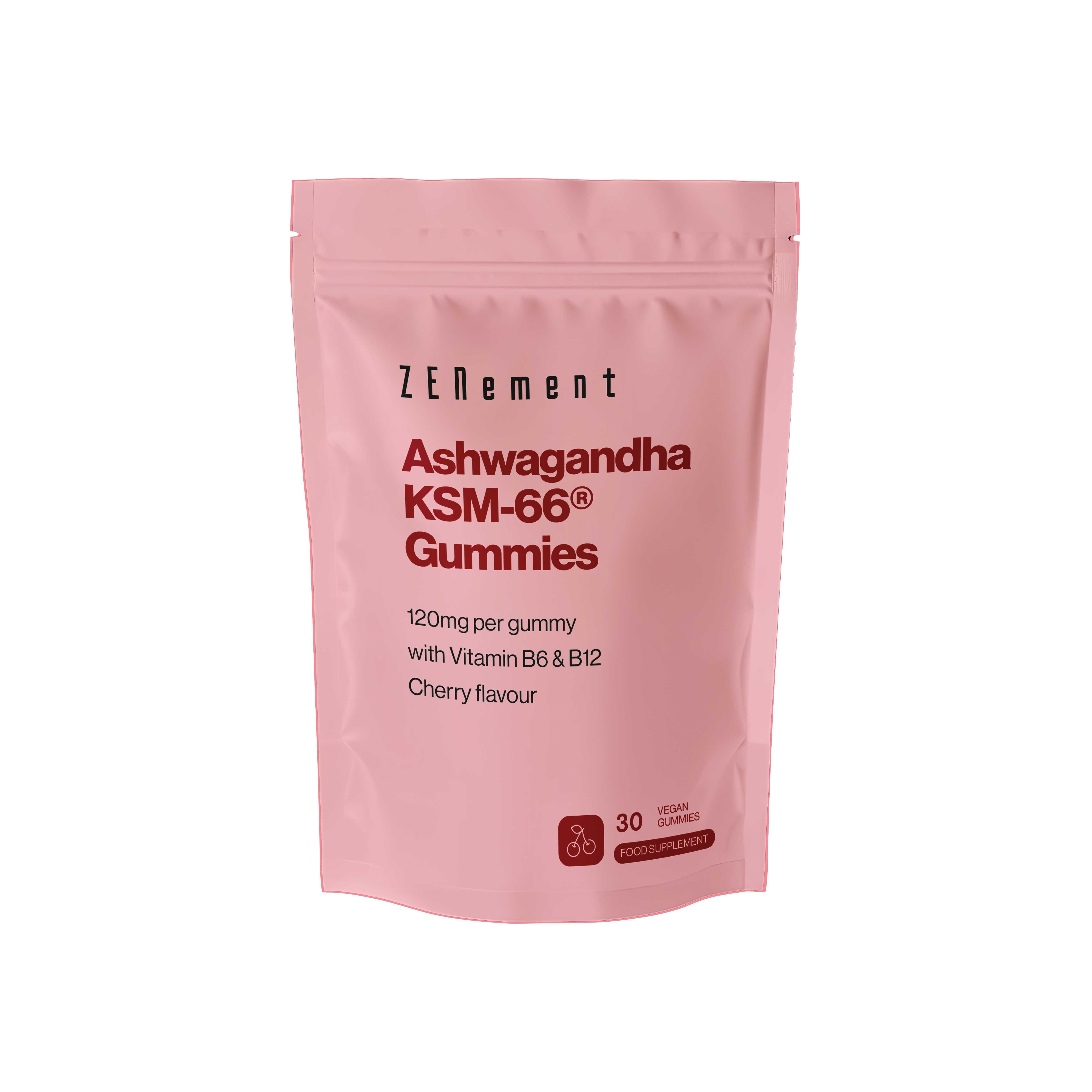 Zenement Ashwagandha KSM-66 gommose 120 caramelle ciliegia B6 B12