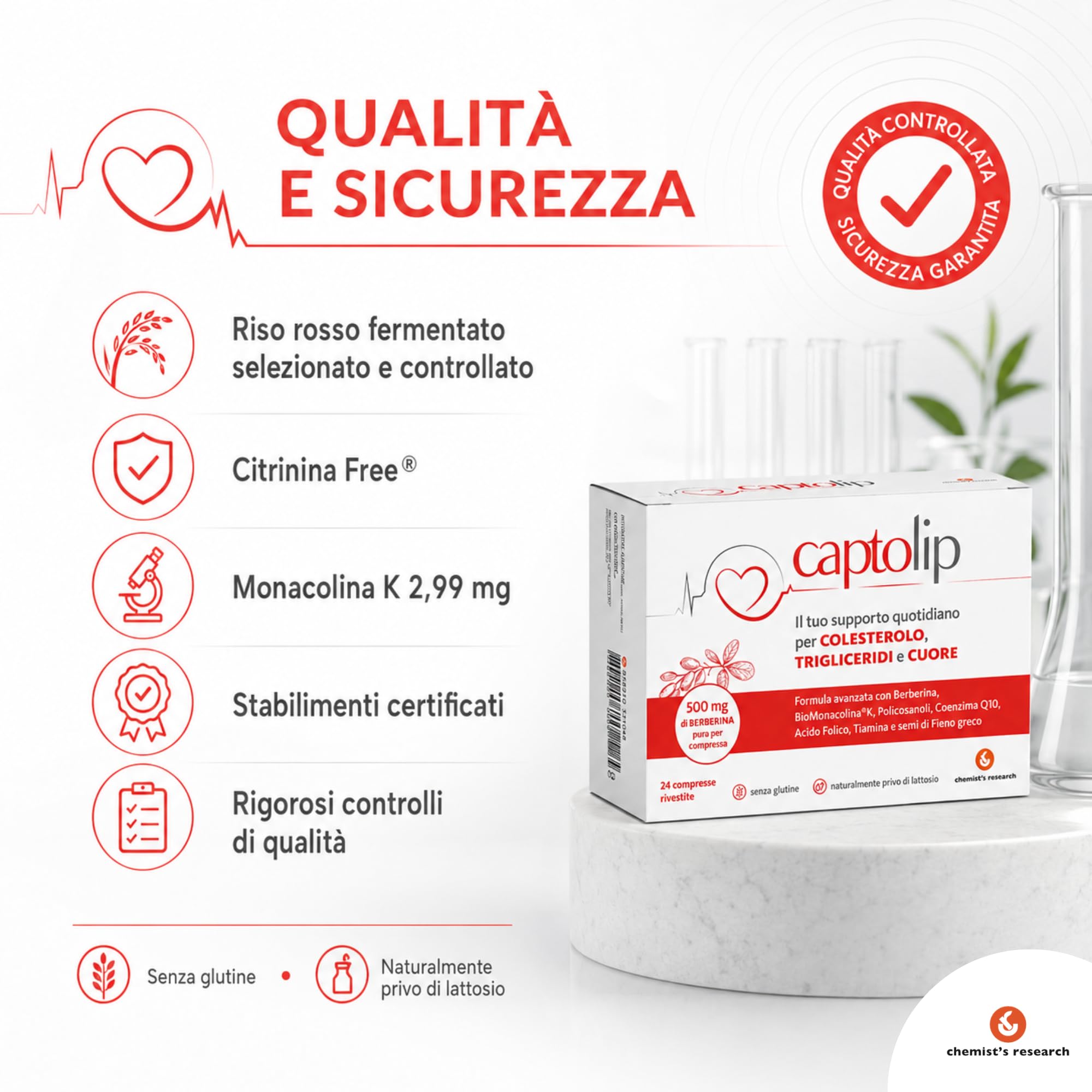 Chemist's Research Captolip Integratore 24 Compresse x2 Colesterolo