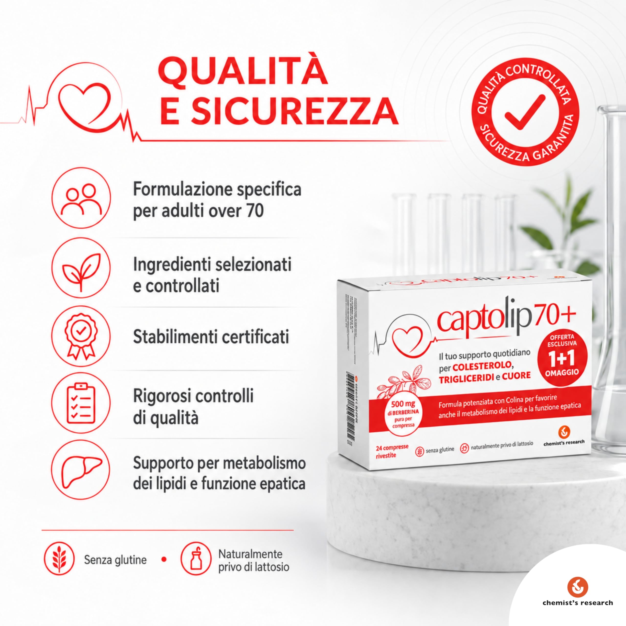Chemist's Research Captolip 70+ Integratore 24 Compresse x2