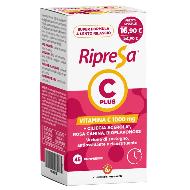 Chemist's Research Ripresa C Plus Vitamina C 45 Compresse Acerola