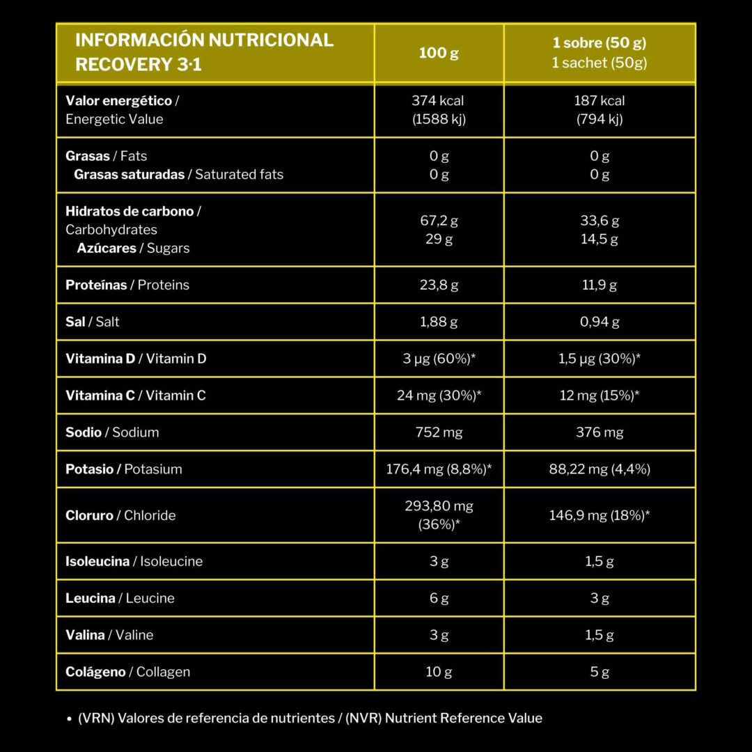 Recuperat-ion Recovery 3:1 Proteine Vaniglia 12 Bustine Recupero