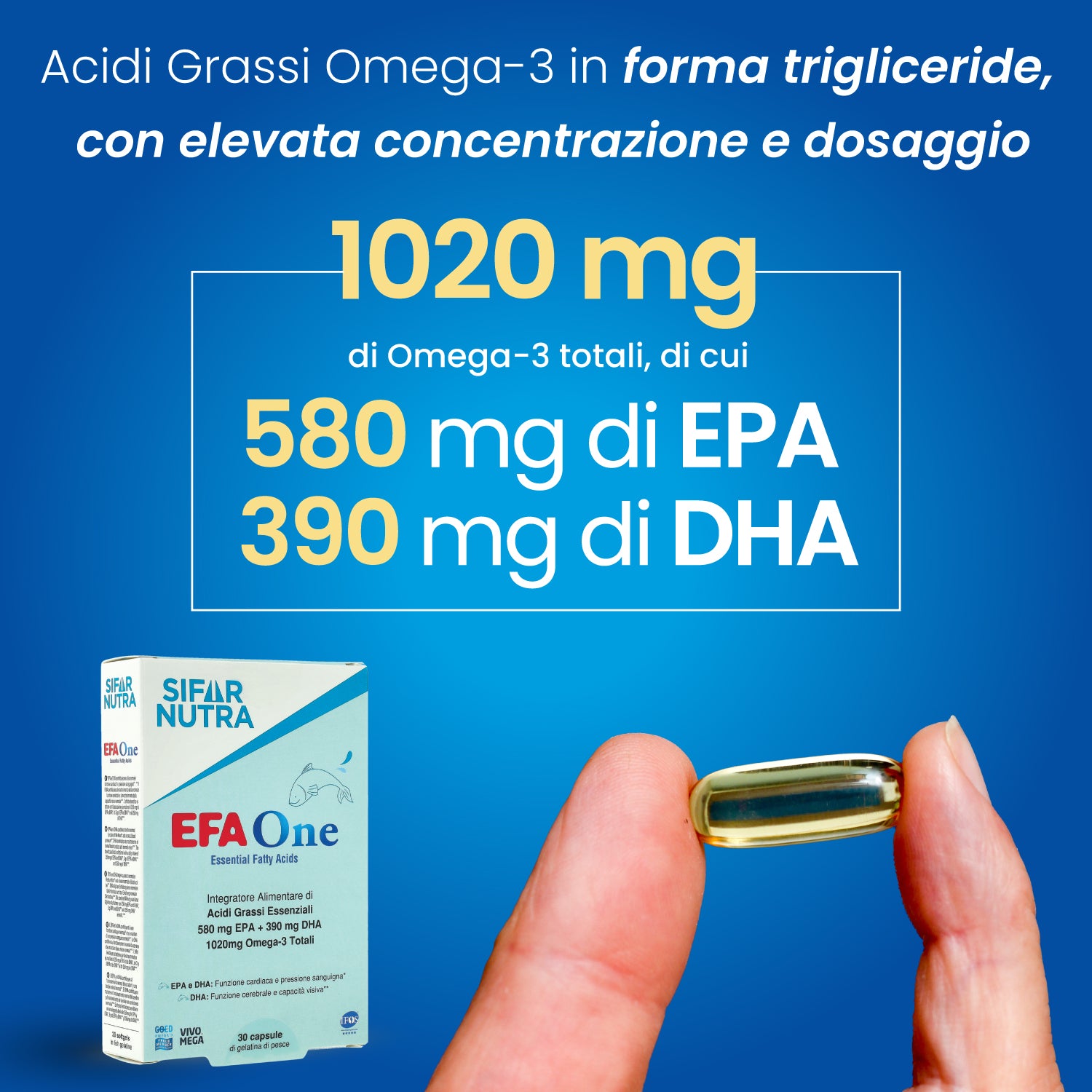 Sifar Nutra EFA One omega 3 integratore 30 capsule cuore