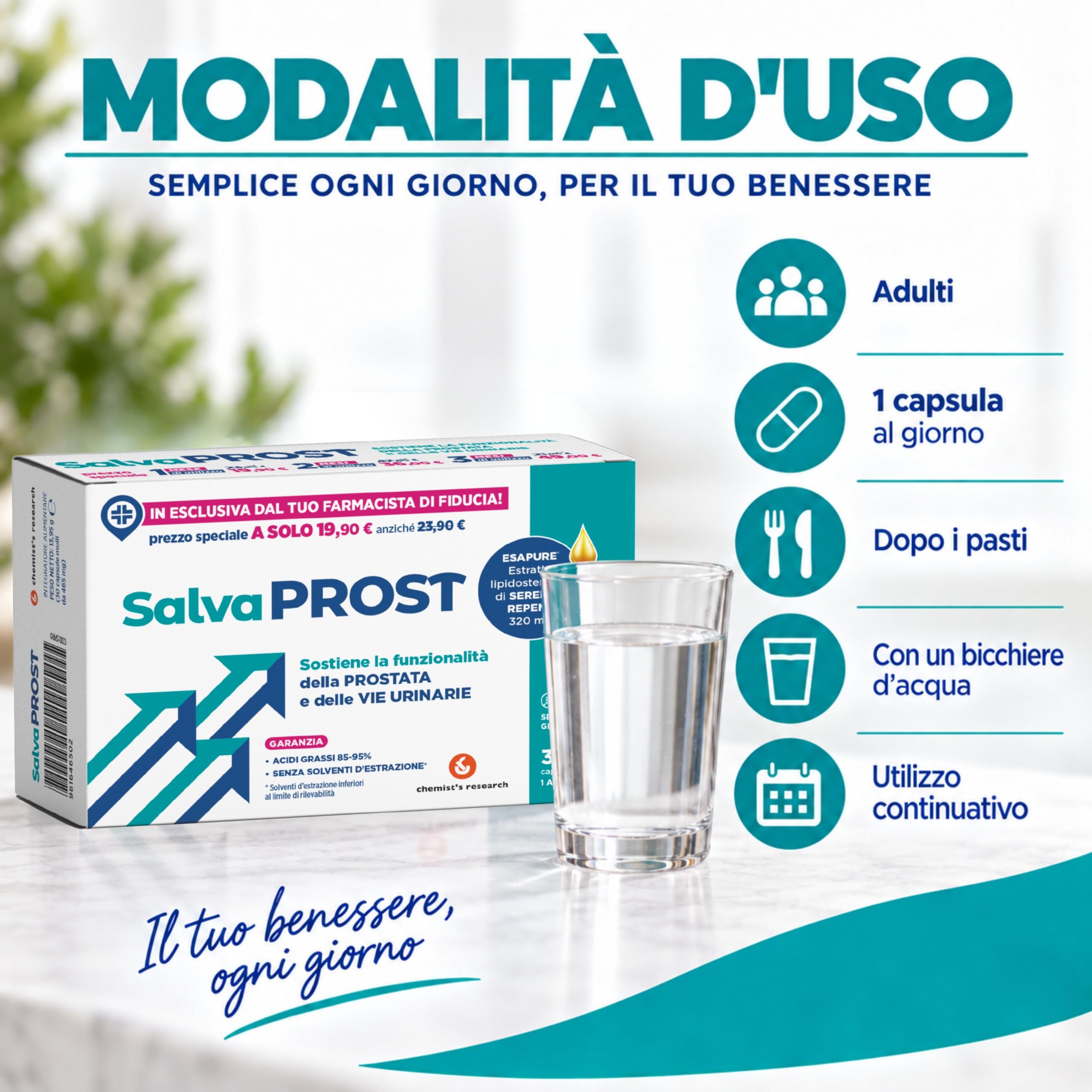 Chemist's Research Salvaprost 30 Capsule Molli Prostata Serenoa