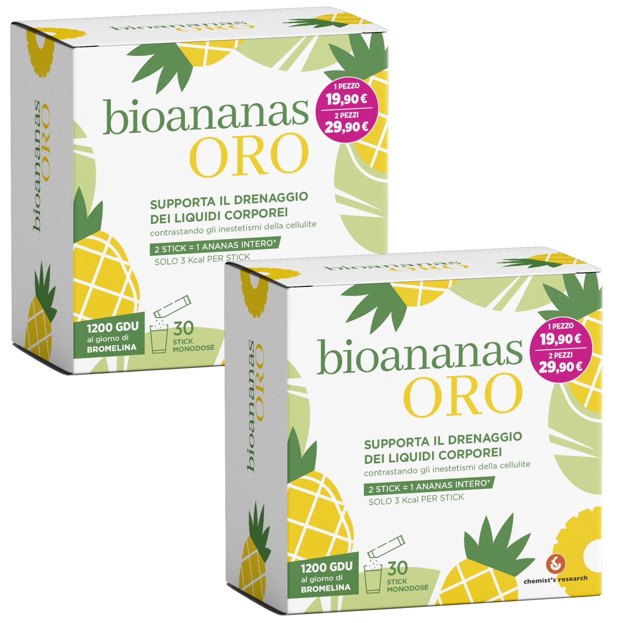 Chemist's Research Bioananas Oro Integratore 30 Stick Ananas x1