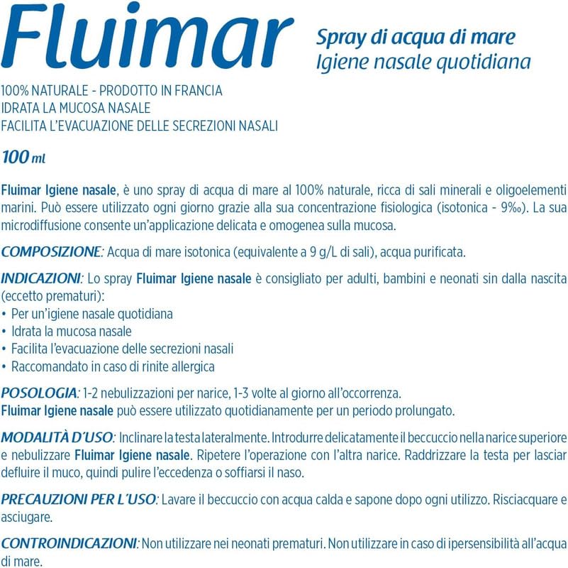 Chemist's Research Fluimar Spray Nasale 200 ml Isotonico 2x100 ml