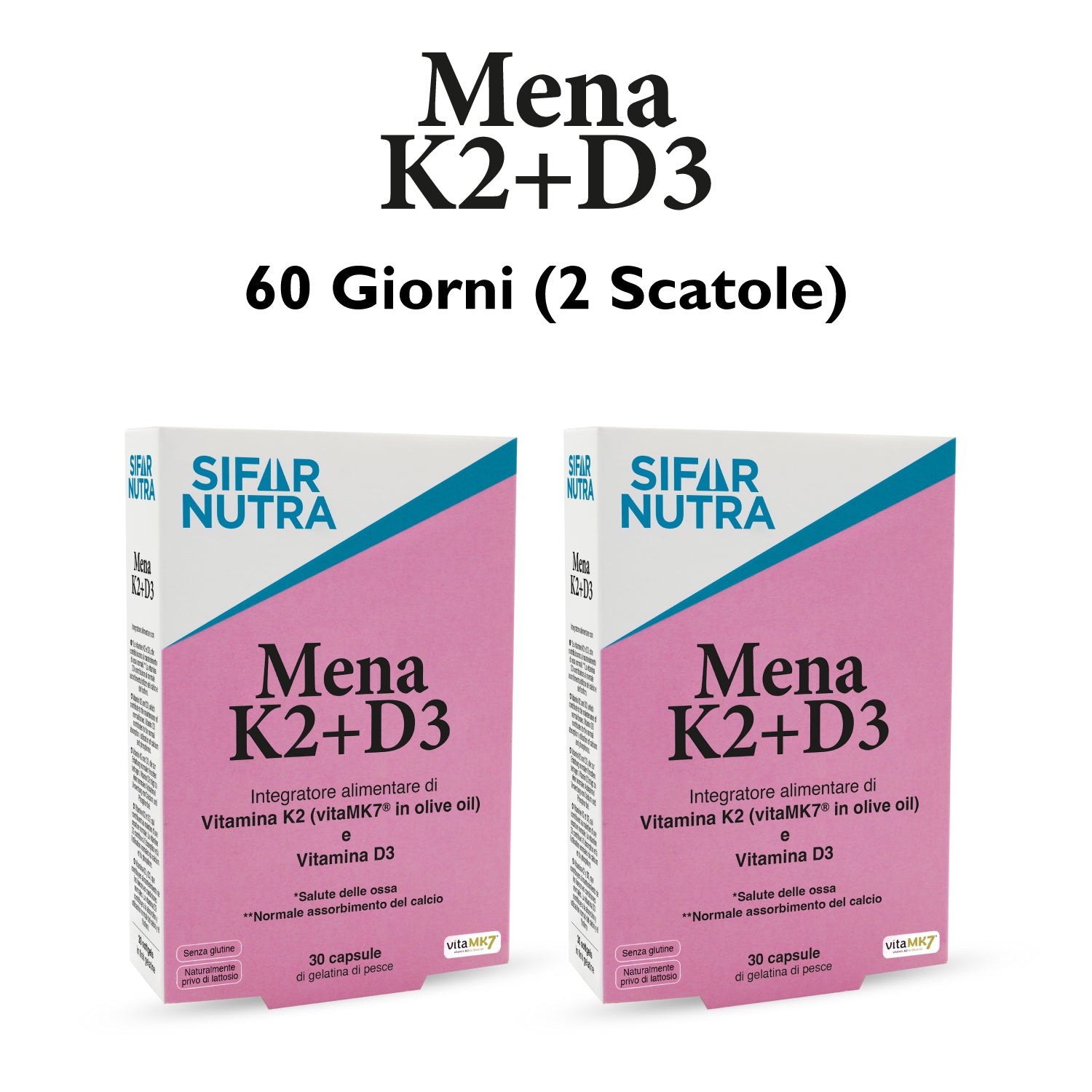 Sifar Nutra Bone Mena K2+D3 capsule 60 capsule vitamina K2 scorta