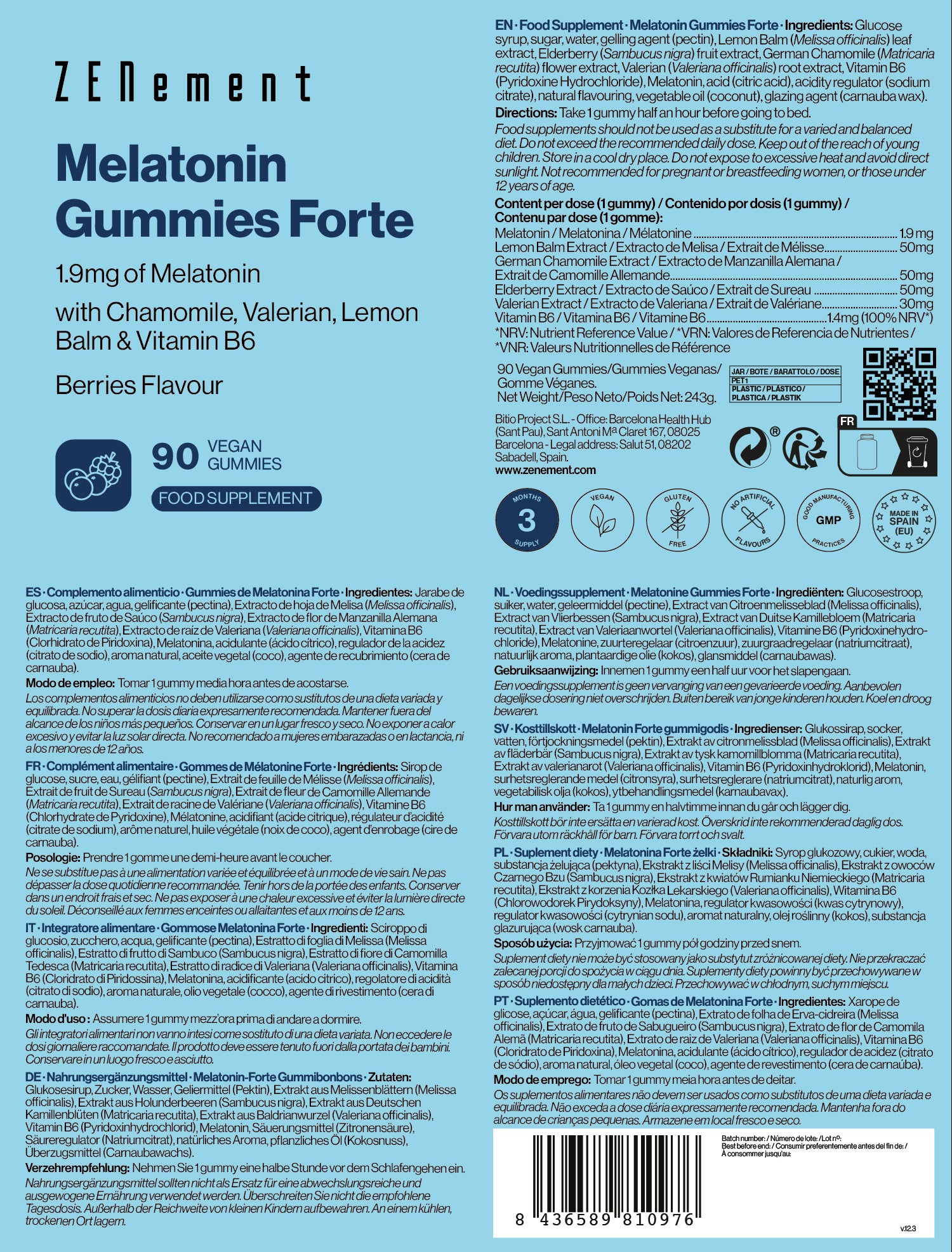 Zenement Melatonina Forte Gommose 90 Caramelle 1,9 mg