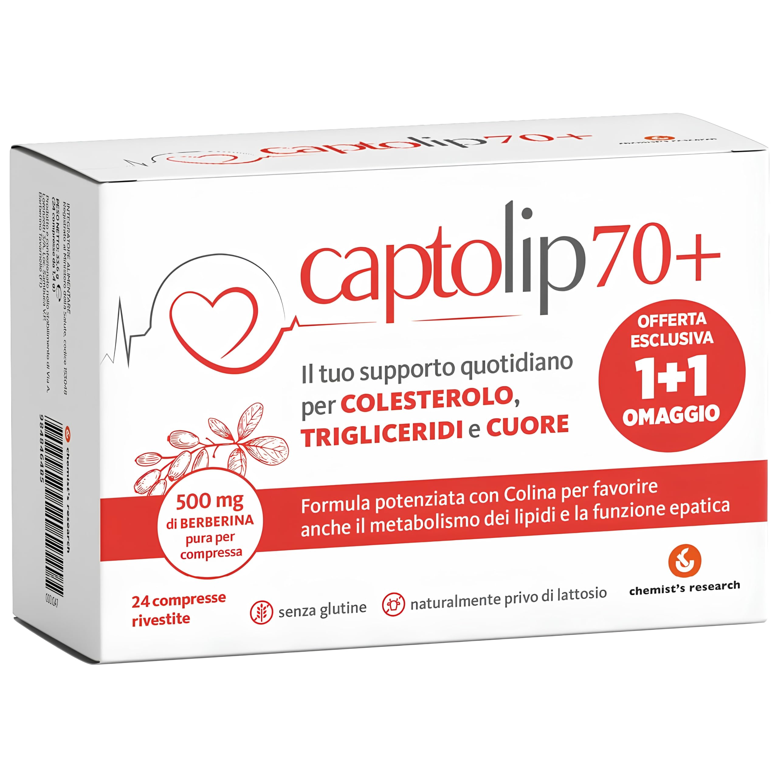 Chemist's Research Captolip 70+ Integratore 24 Compresse x2
