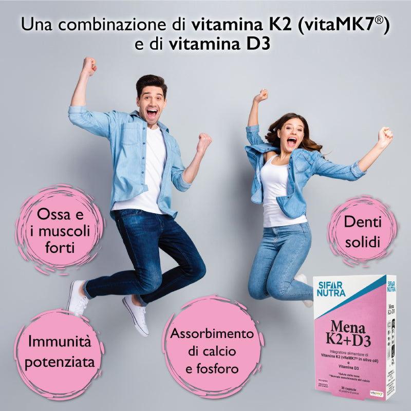 Sifar Nutra Bone Mena K2+D3 capsule 30 capsule vitamina D3 ossa