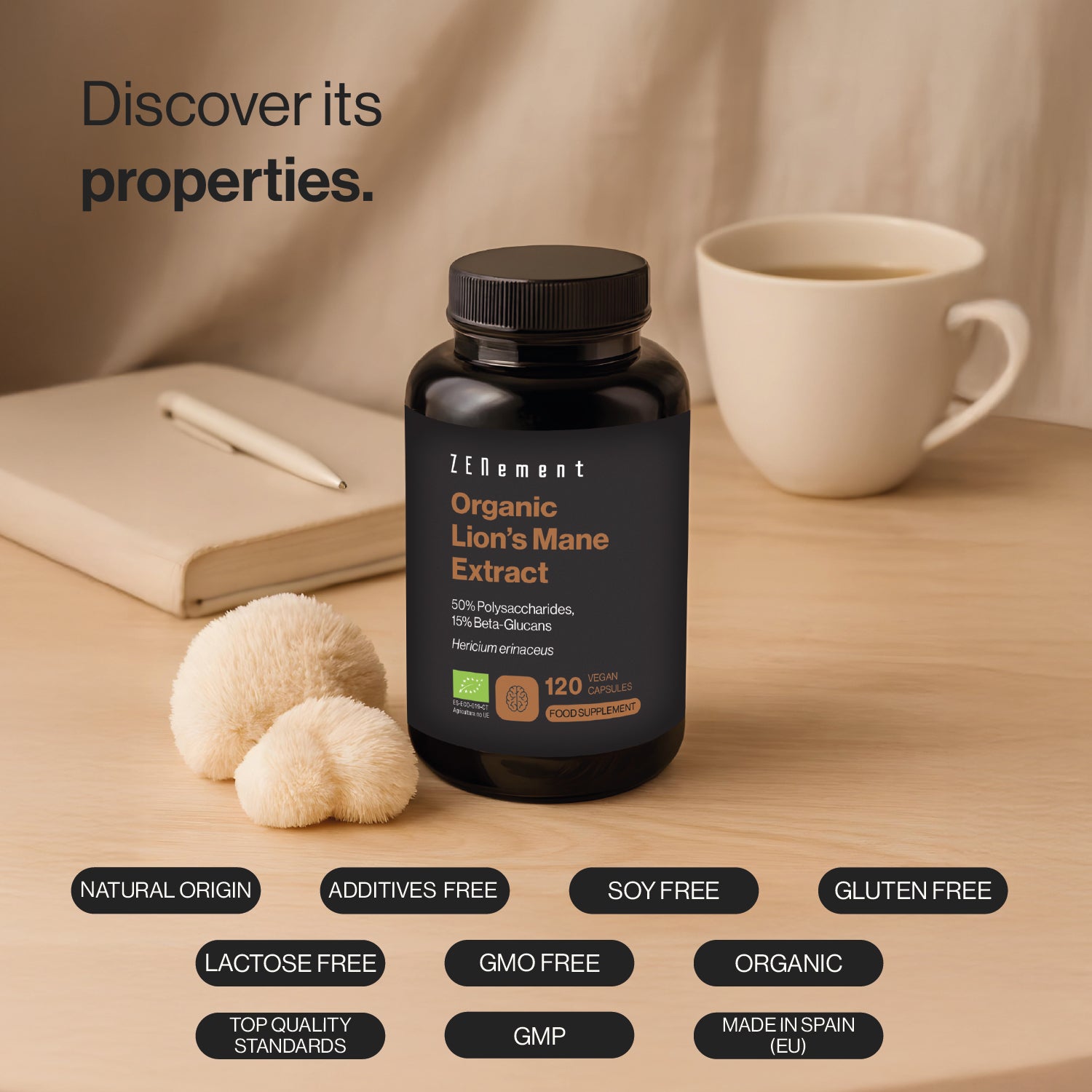 Zenement Lion's Mane Biologico integratore 120 capsule vegane
