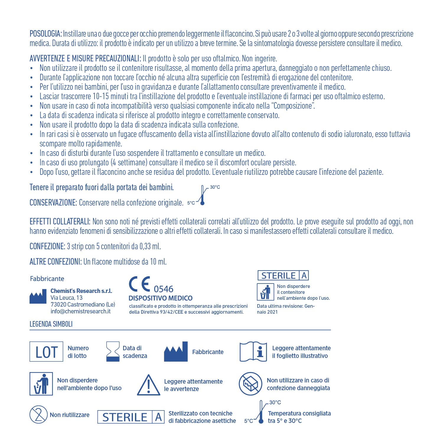 Chemist's Research Iriplus Gocce Oculari 15 Monodosi 0,4% Ialuronico