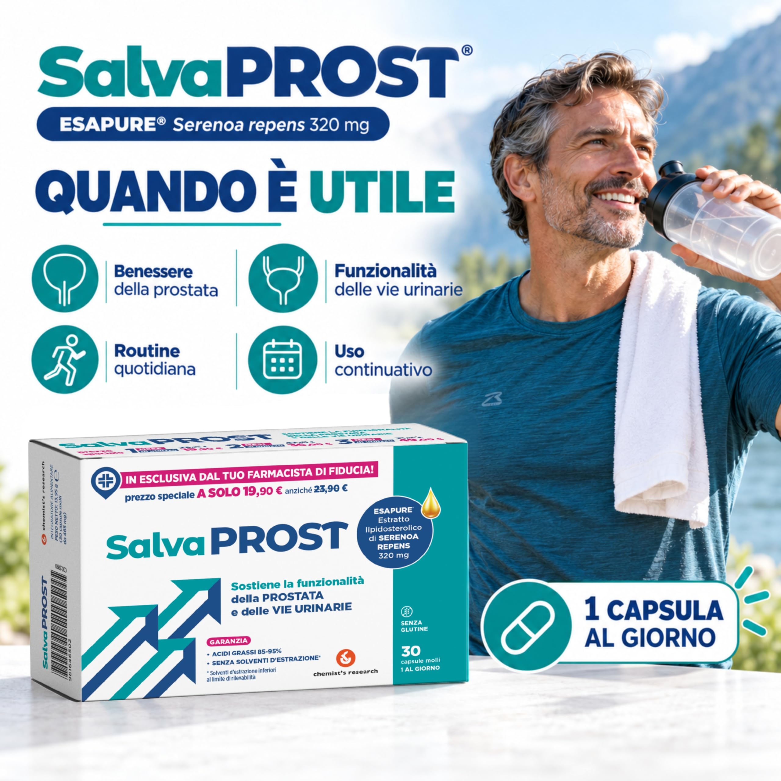 Chemist's Research Salvaprost 30 Capsule Molli Prostata Serenoa