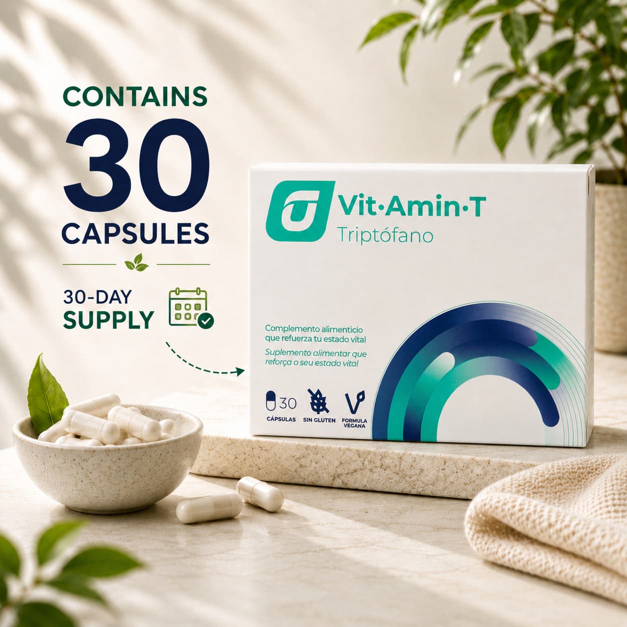 Recuperat-ion Recuperation Triptofano Integratore 30 Capsule con Vitamine B