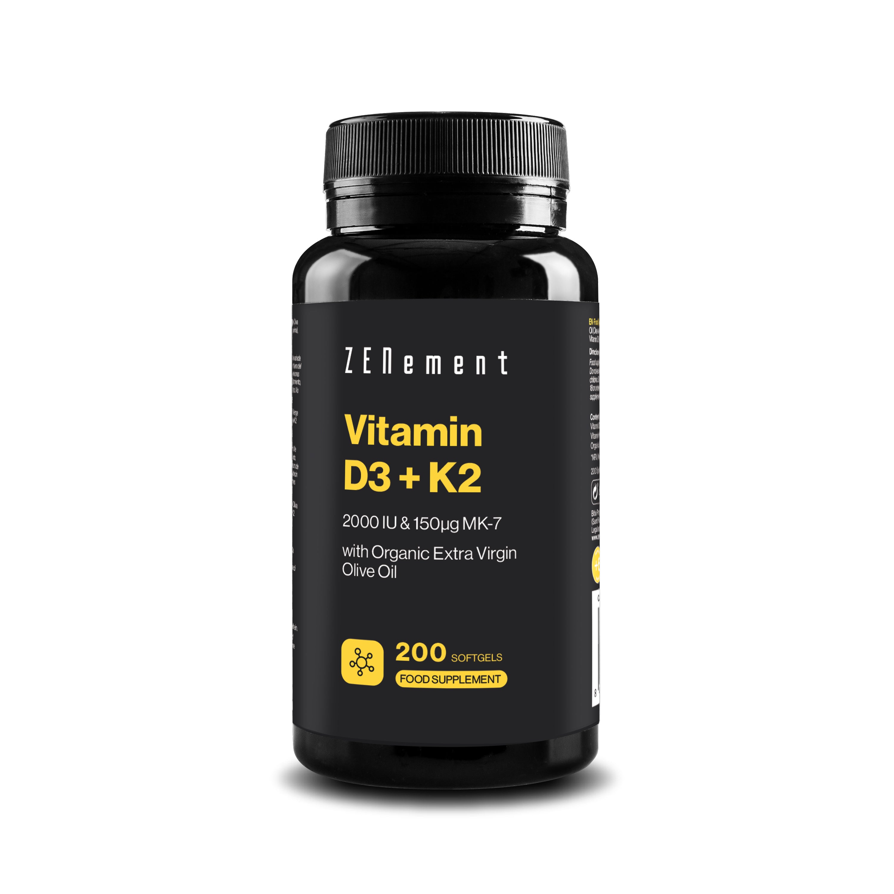 Zenement Vitamine D3+K2 2000 UI capsule 200 softgel ossa