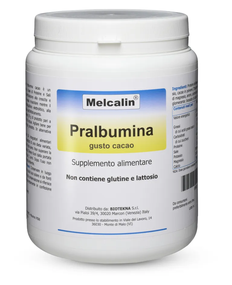 Melcalin Pralbumina proteine cacao uso sportivo