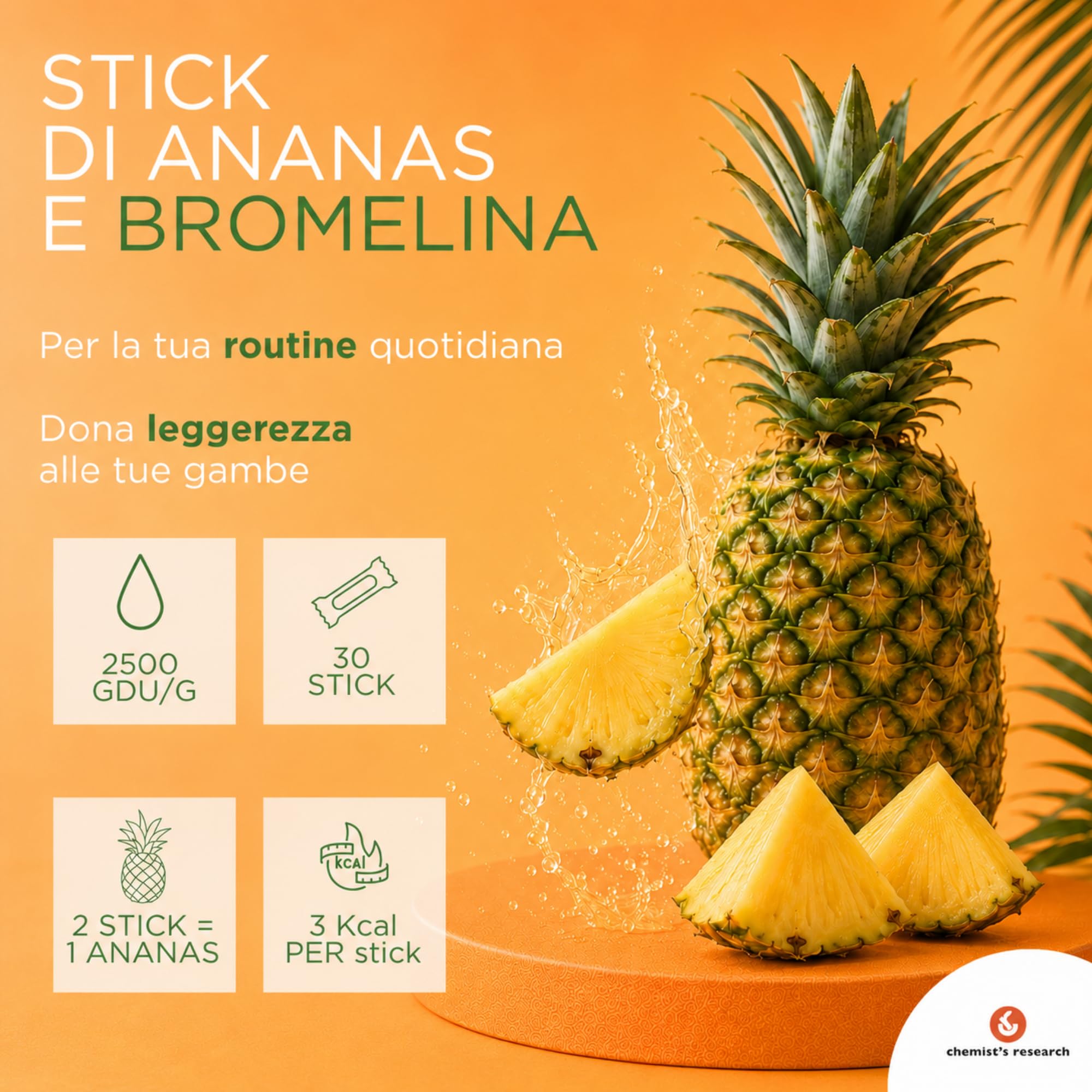 Chemist's Research Bioananas Oro Integratore 30 Stick Ananas x1