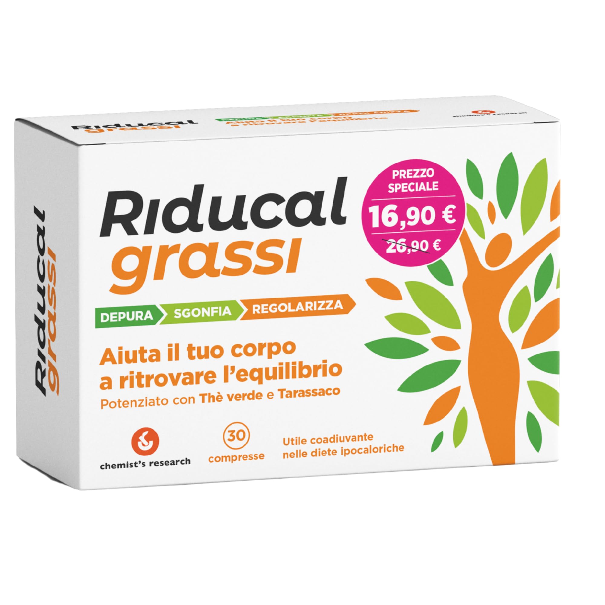 Chemist's Research Riducal Grassi Integratore 60 Compresse x2