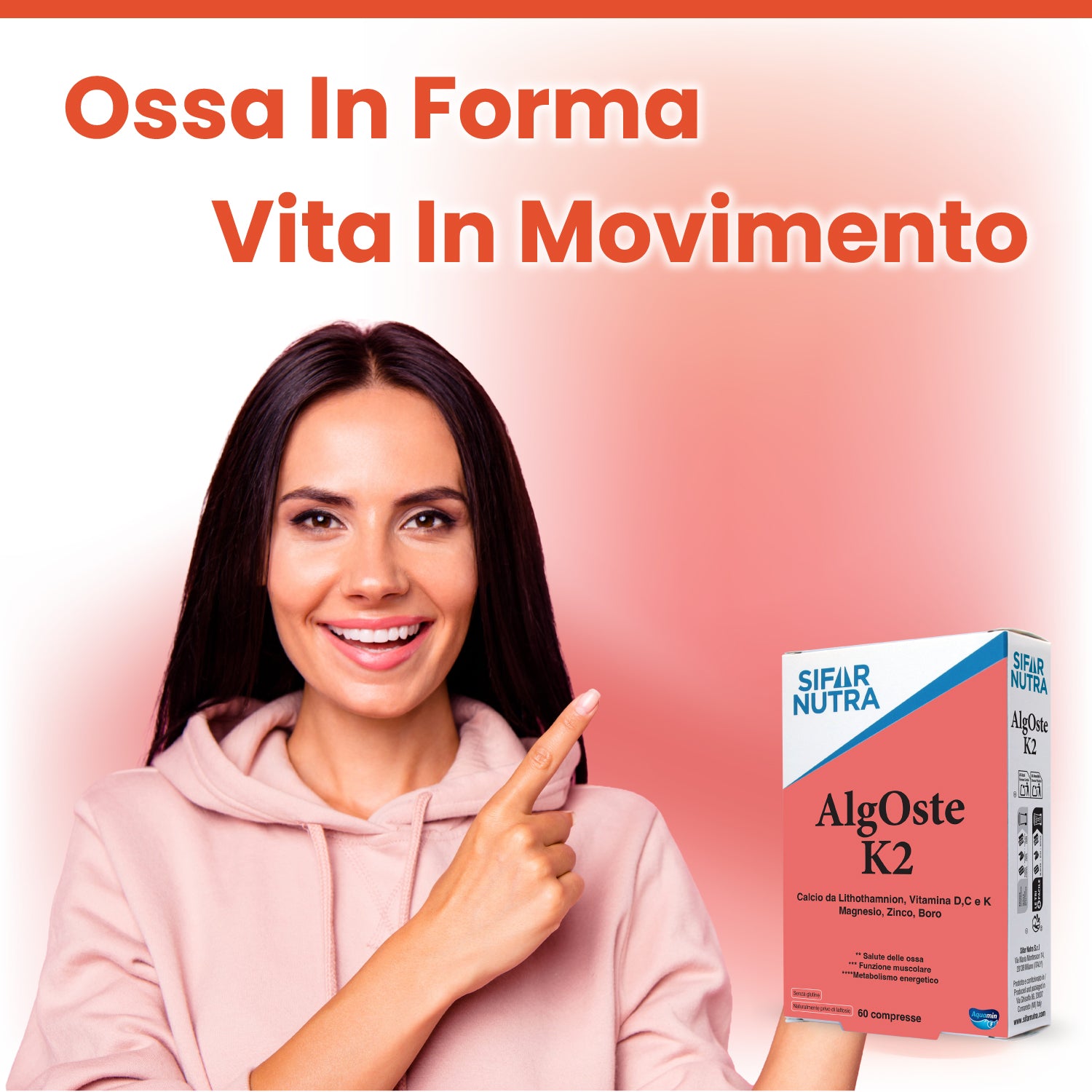 Sifar Nutra Bone Health Algoste K2 integratore ossa 120 compresse 2 box