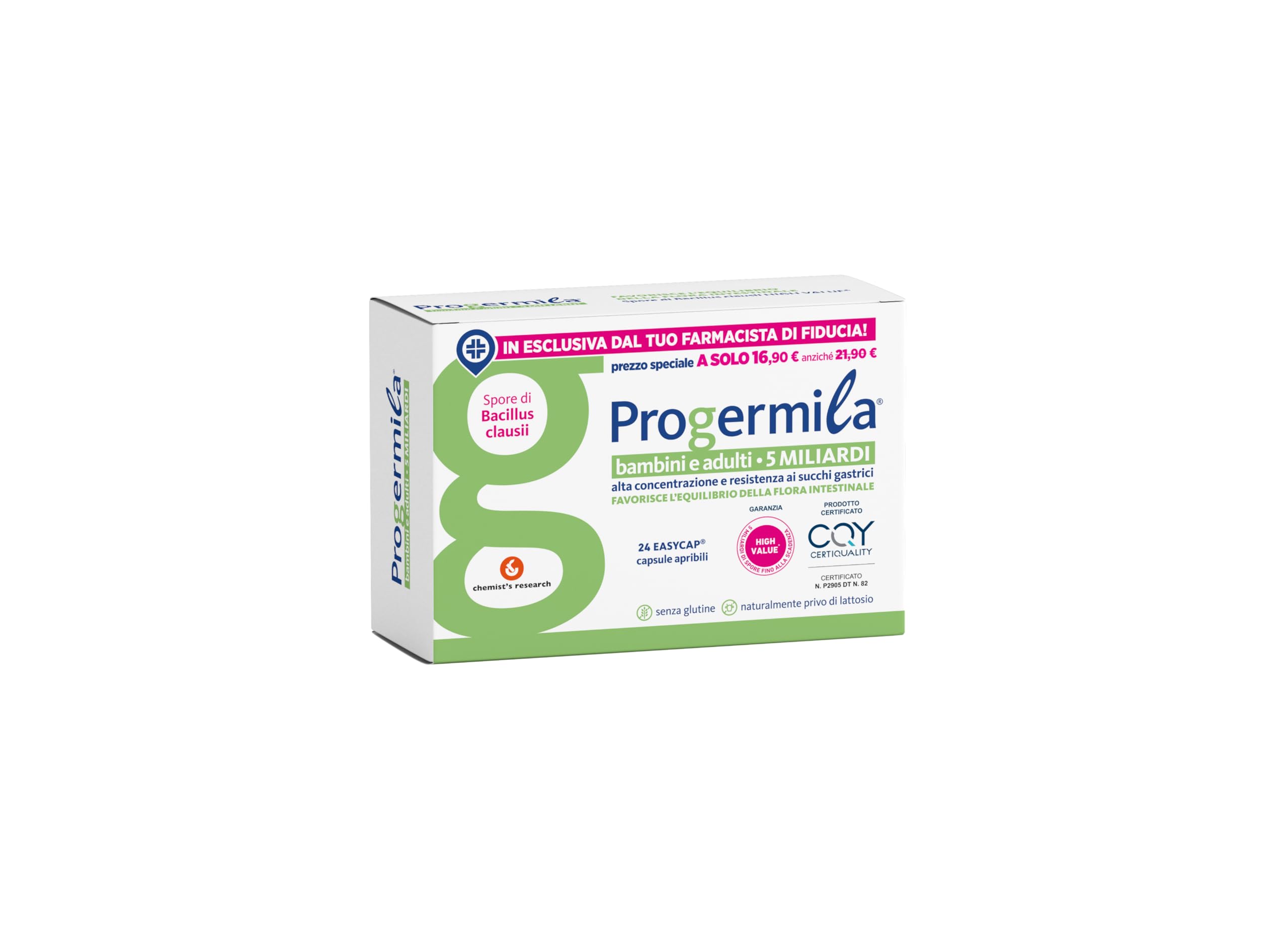 Chemist's Research Progermila 10 Miliardi 12 Flaconcini Intestino