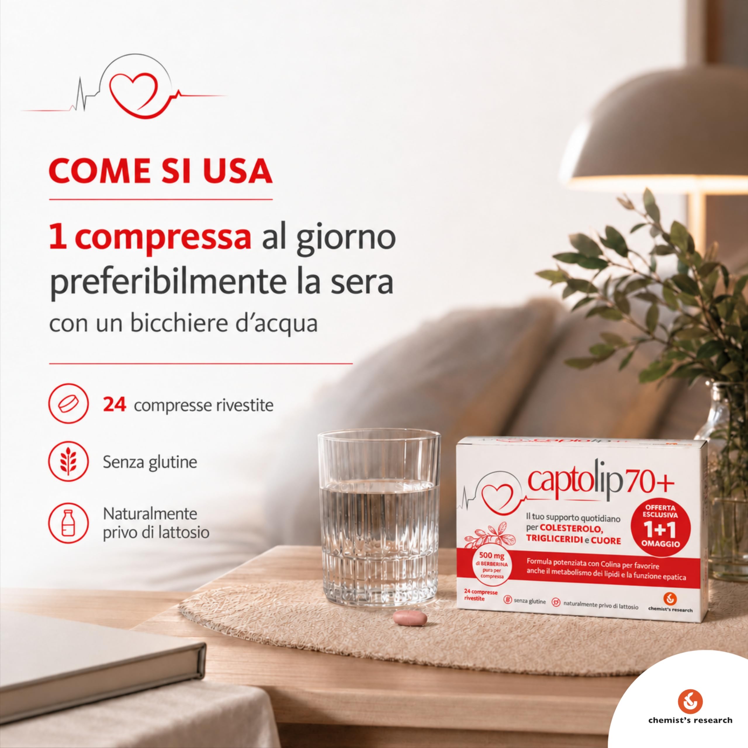 Chemist's Research Captolip 70+ Integratore 24 Compresse x2