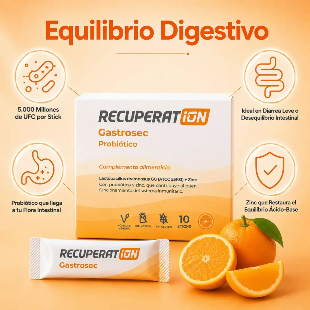 Recuperat-ion Gastrosec Probiotico 10 Stick Arancia Fragola Zinco