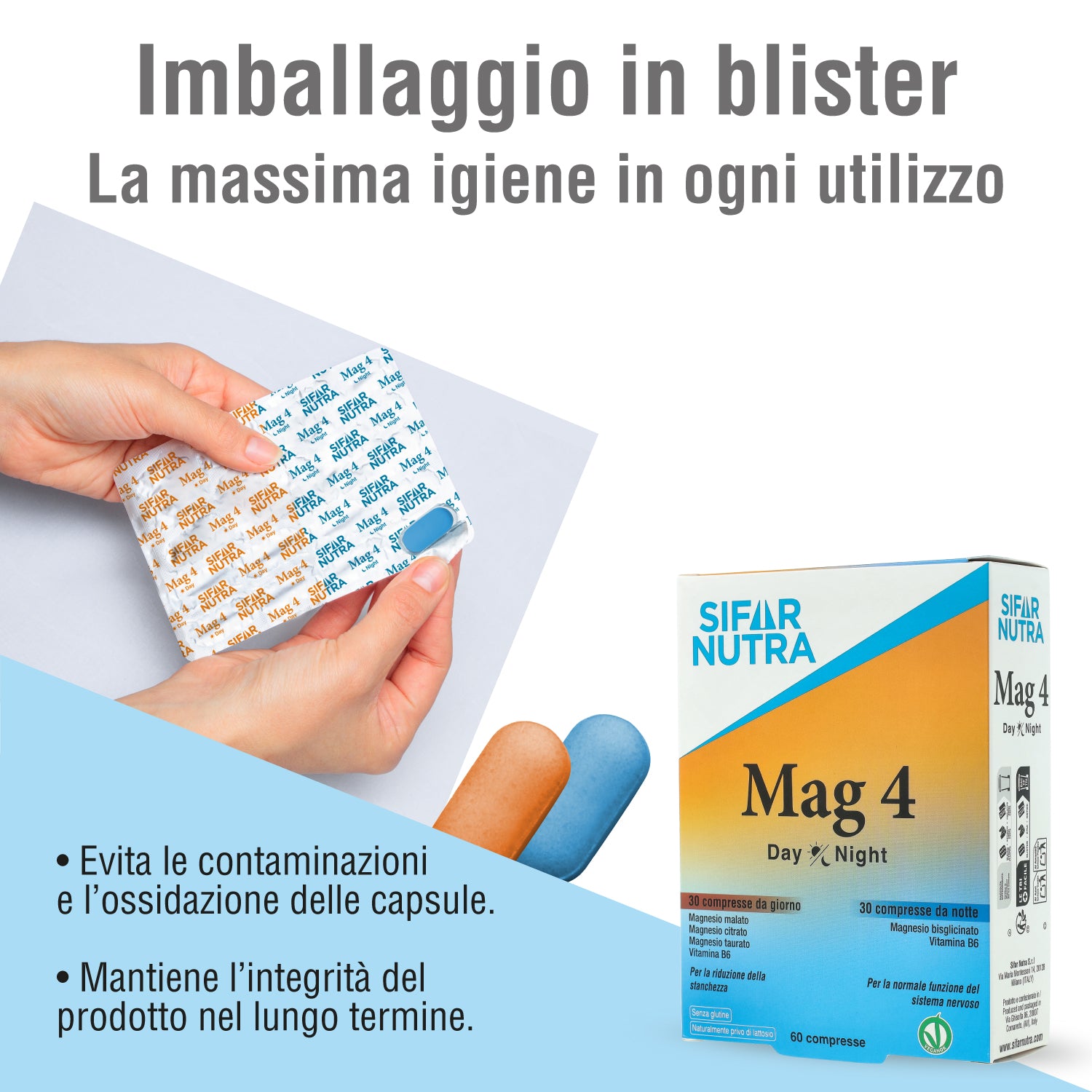 Sifar Nutra Mag 4 Day Night integratore 60 compresse magnesio