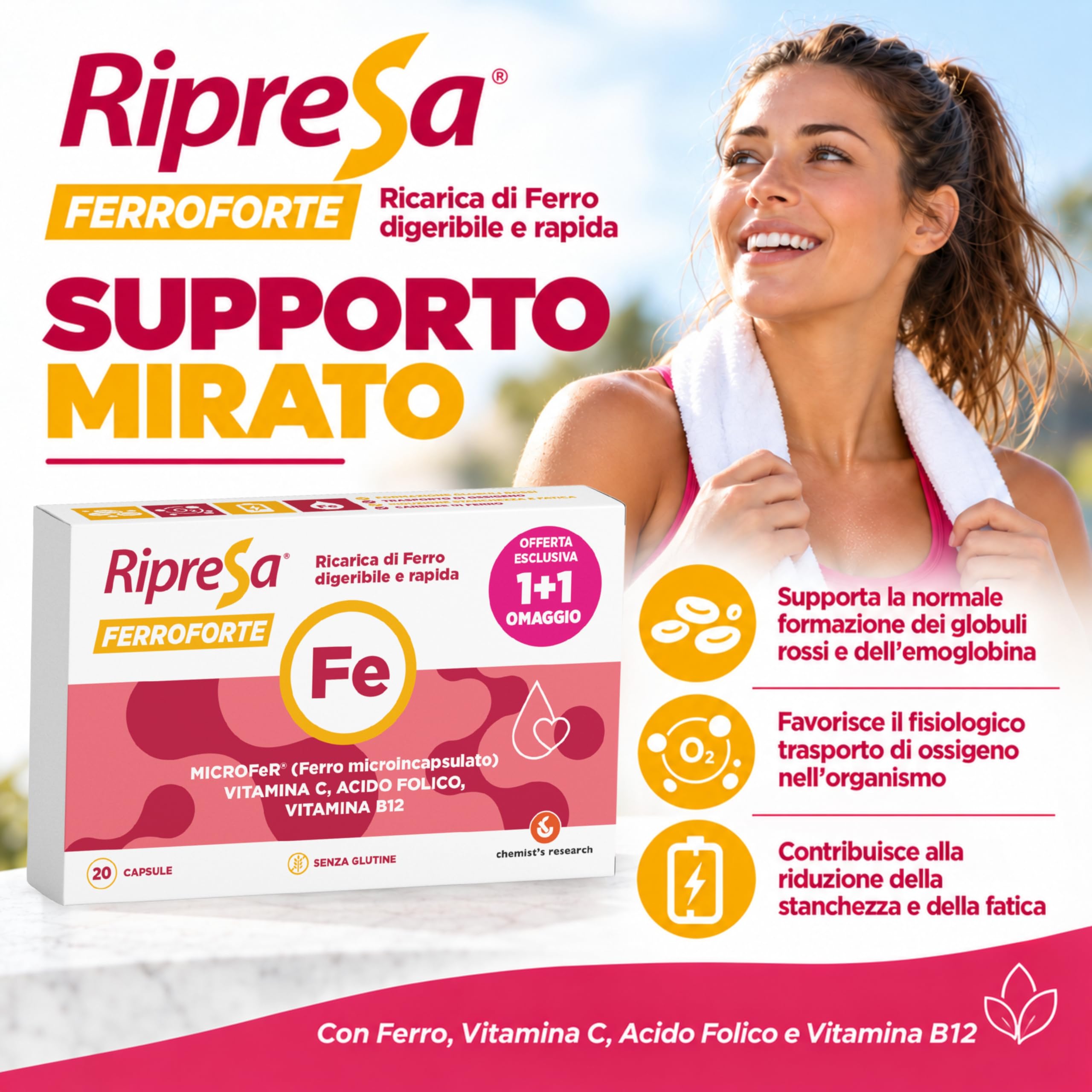 Chemist's Research Ripresa Ferroforte Ferro 20 Capsule Singola