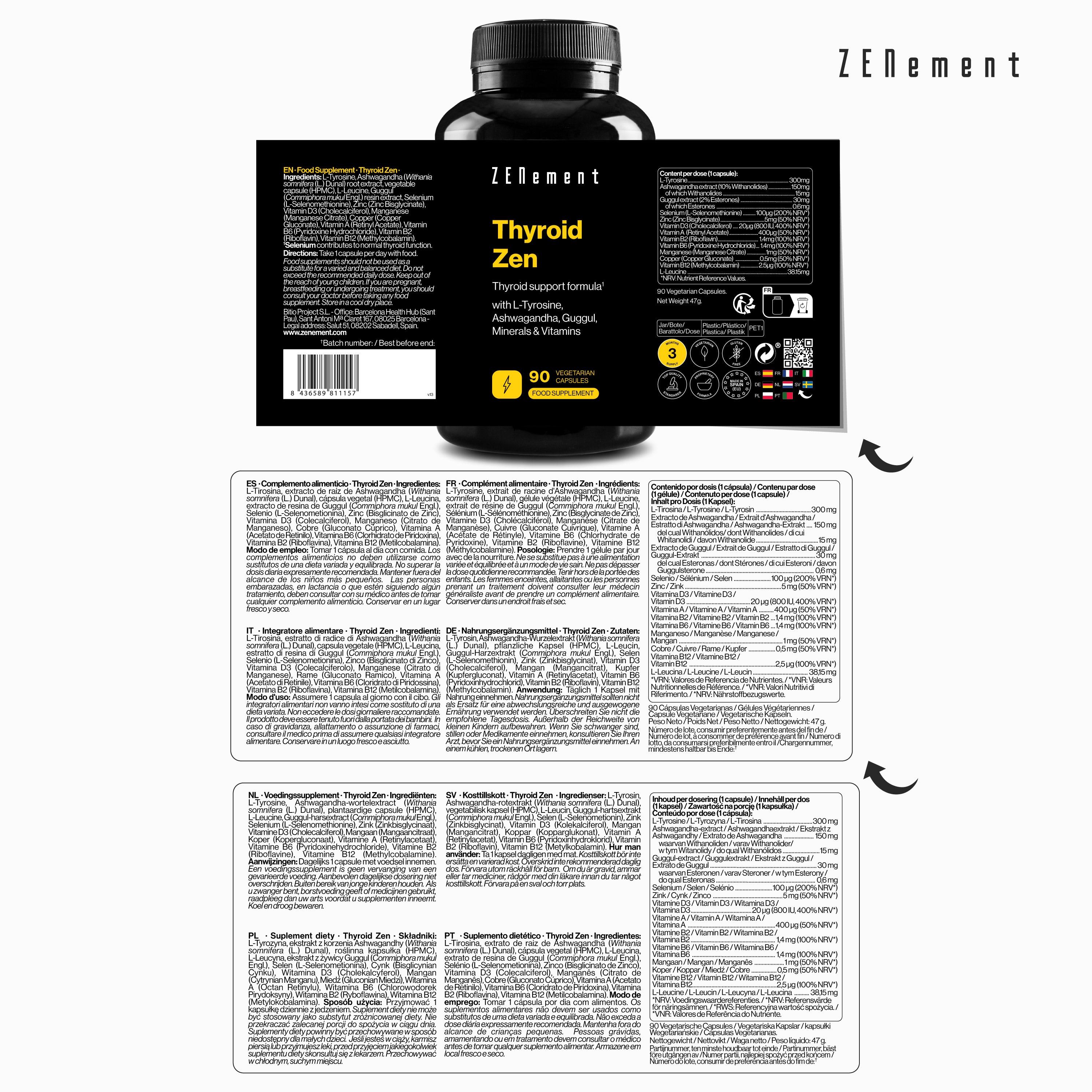 Zenement Thyroid Zen Tiroide Integratore 90 Capsule Vegetariane