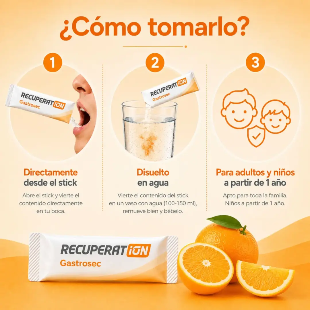 Recuperat-ion Gastrosec Probiotico 10 Stick Arancia Fragola Zinco