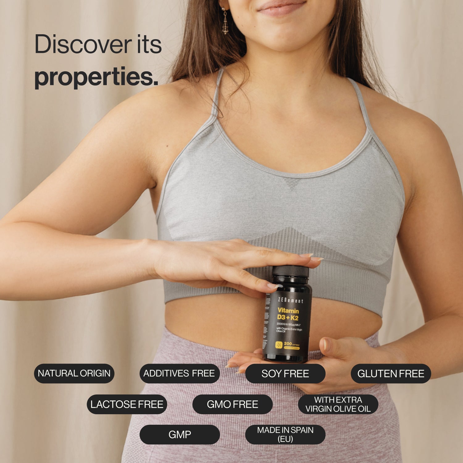 Zenement Vitamine D3+K2 2000 UI capsule 200 softgel ossa