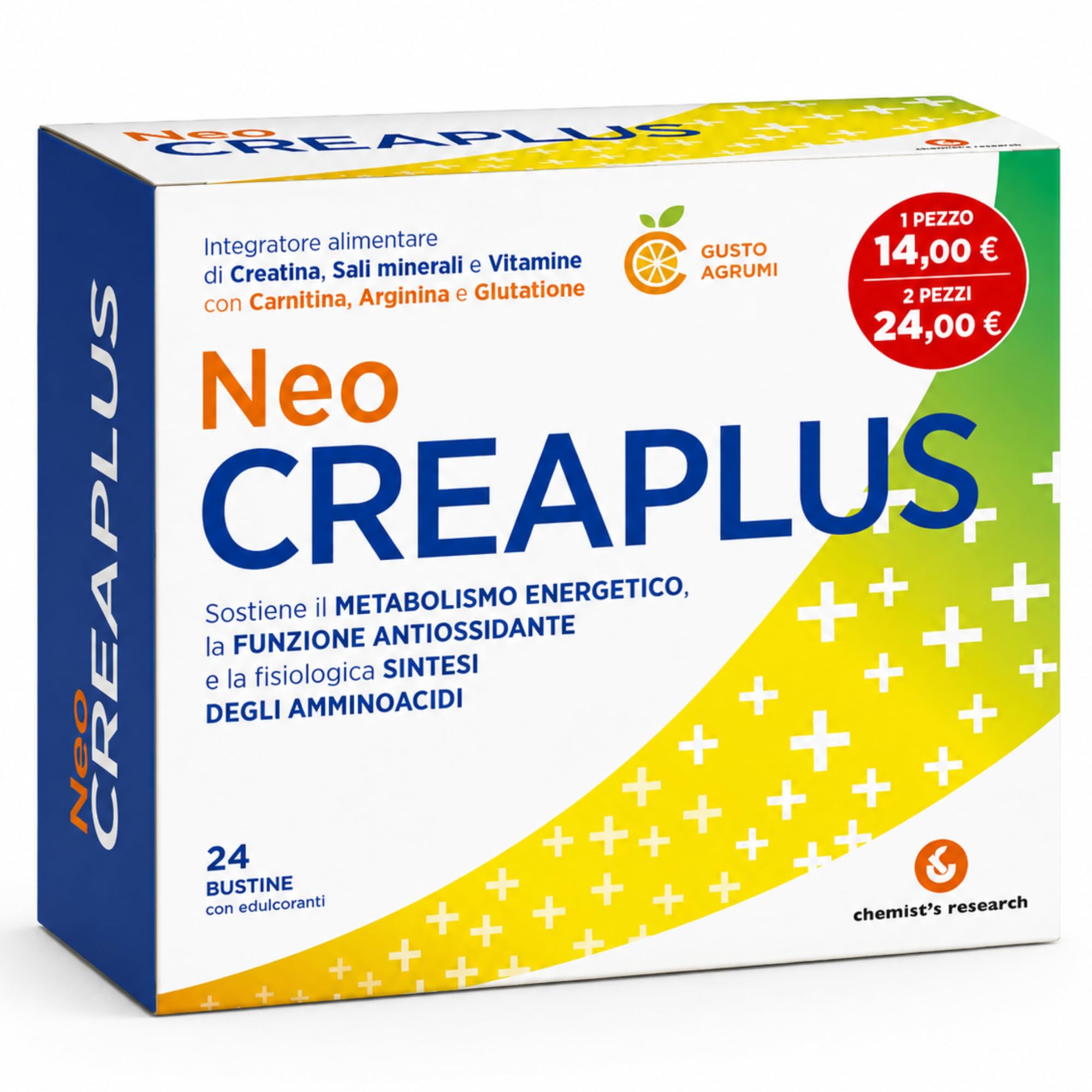 Chemist's Research Ripresa Neo Creaplus Integratore 24 Bustine Agrumi x2