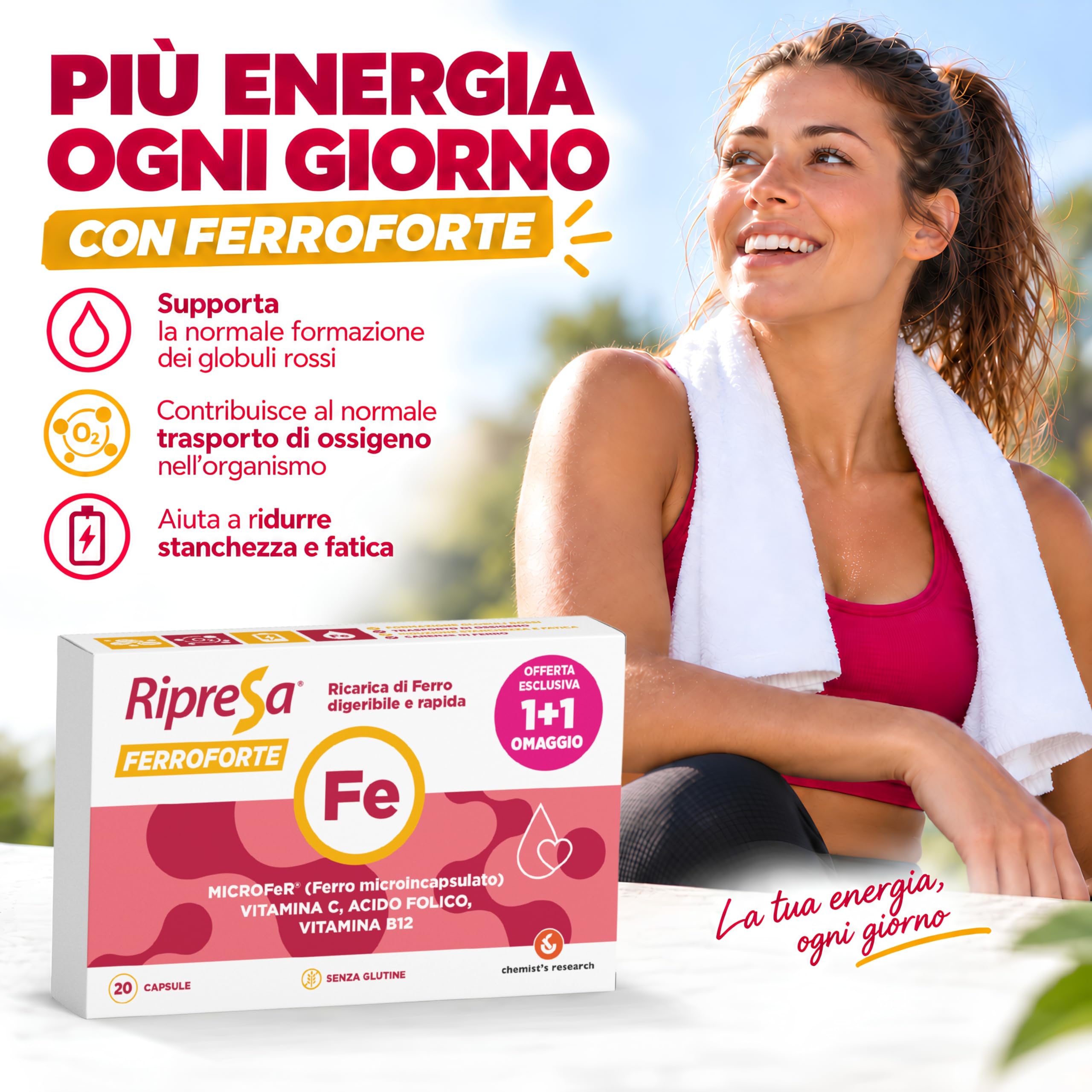 Chemist's Research Ripresa Ferroforte Ferro 20 Capsule Singola