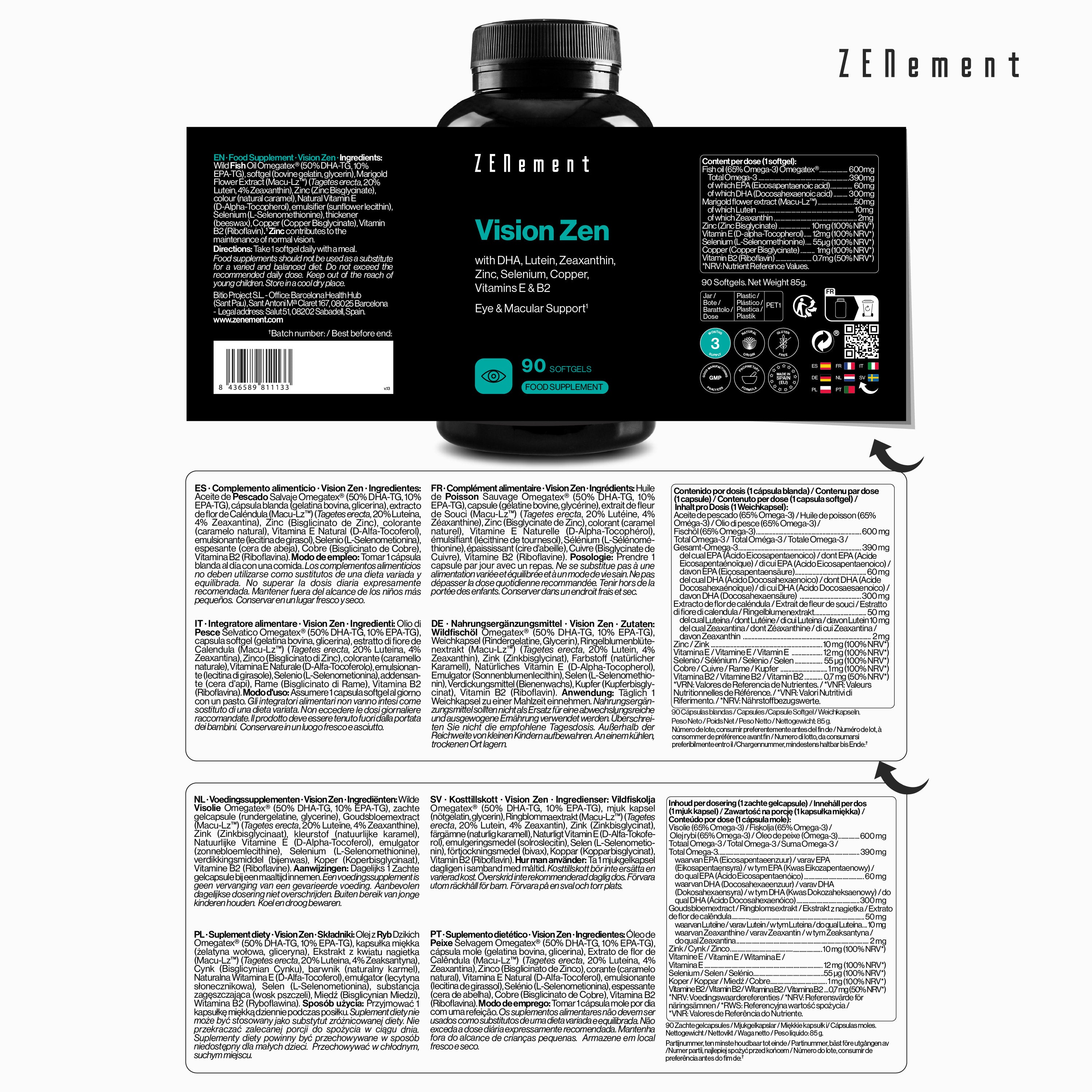 Zenement Vision Zen integratore occhi 90 softgel luteina