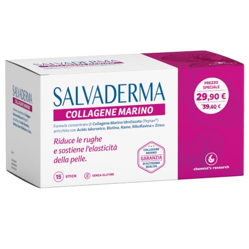 Chemist's Research Salvaderma Collagene Marino Integratore 15 Stick Ialuronico