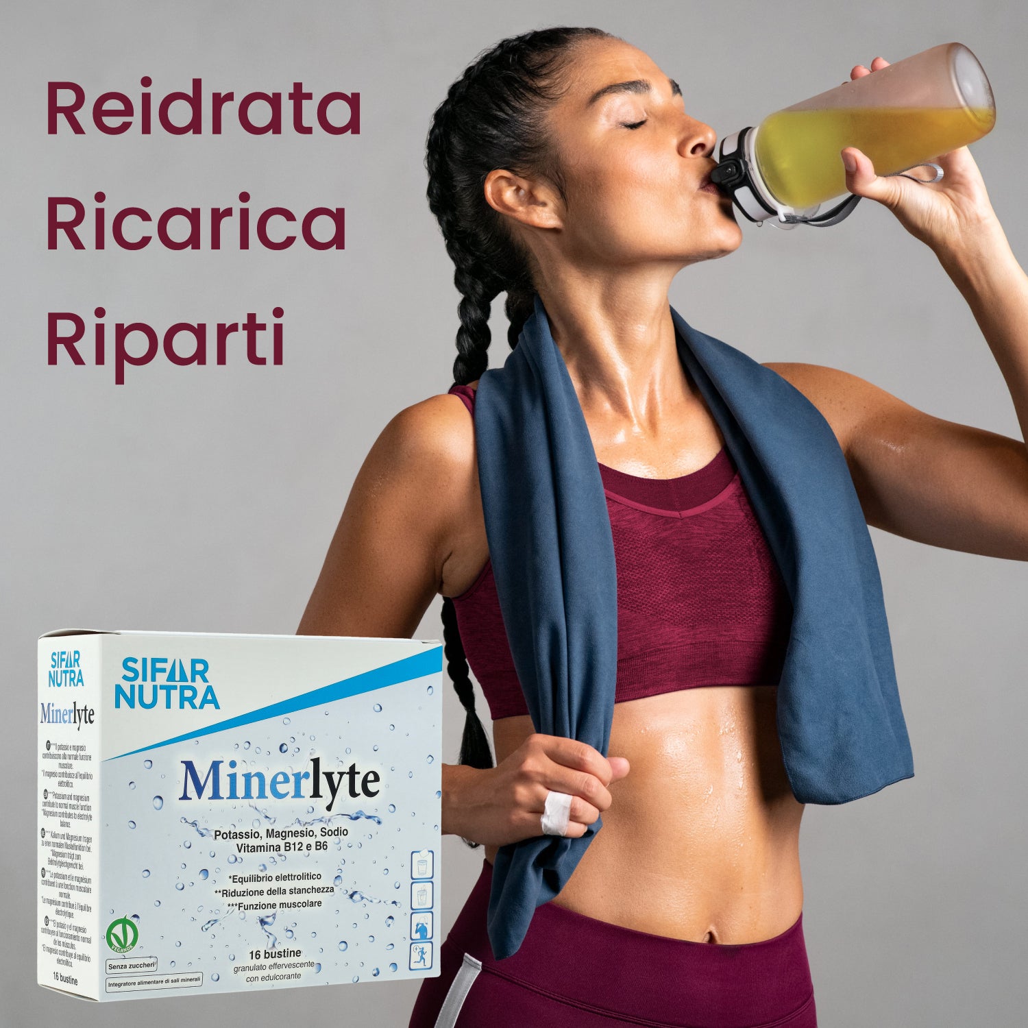 Sifar Nutra Minerlyte elettroliti 16 bustine vitamine B6 B12