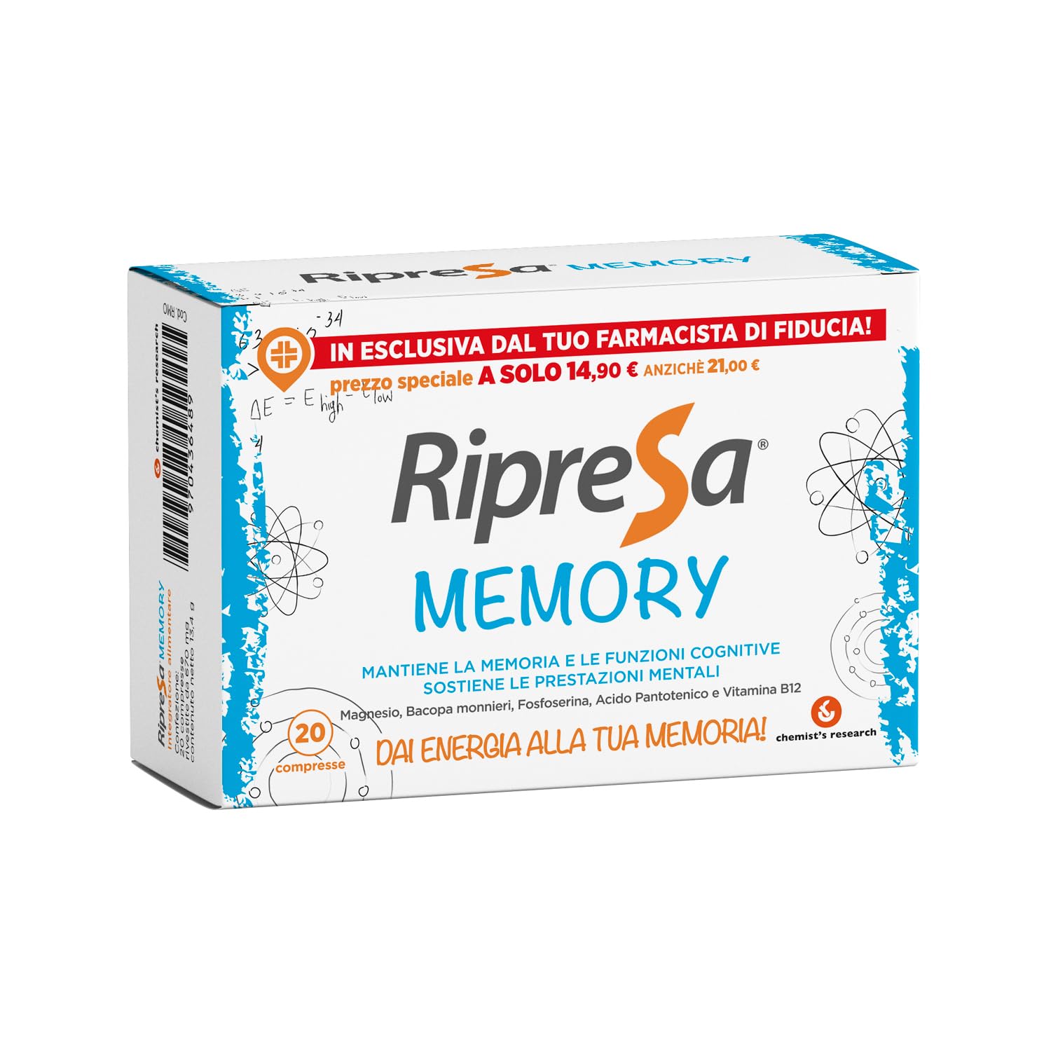 Chemist's Research Ripresa Memory Integratore 20 Compresse Mente