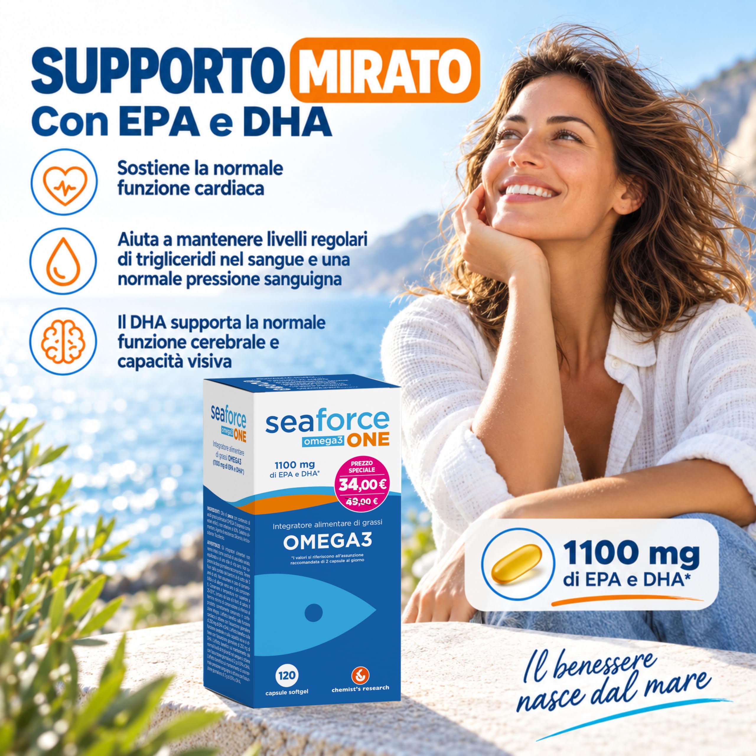 Chemist's Research SeaForce One Omega-3 120 Capsule EPA DHA