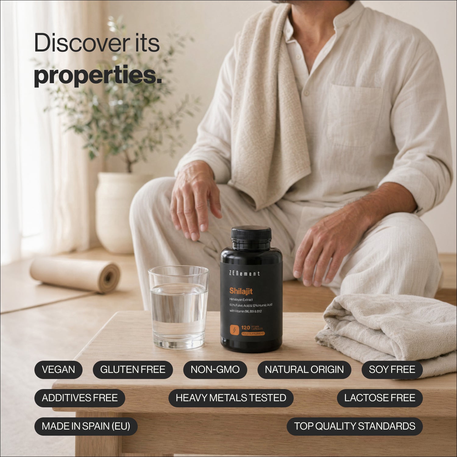Zenement Shilajit Puro 45000 mg Integratore 120 Capsule Vegane