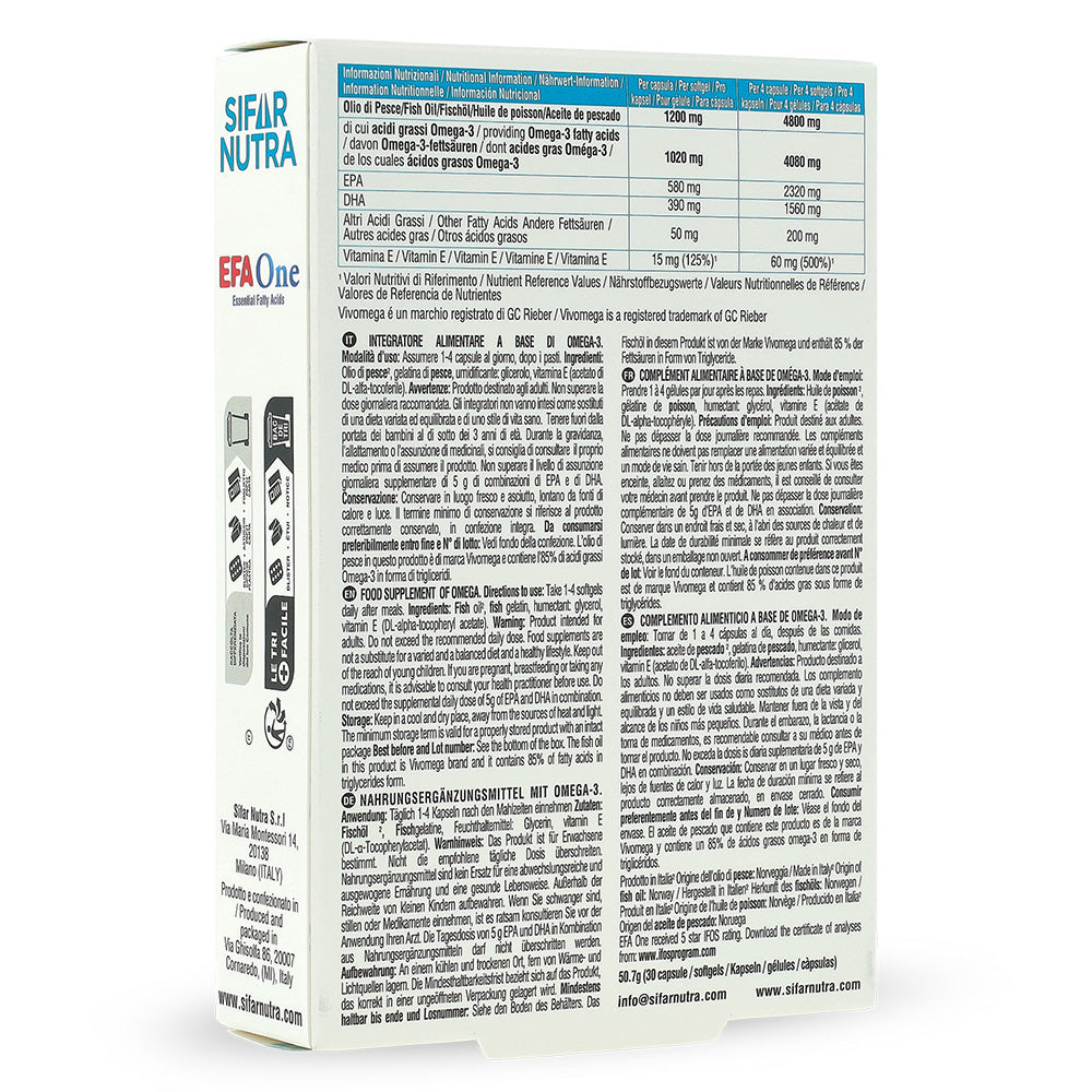 Sifar Nutra EFA One omega 3 integratore 30 capsule cuore