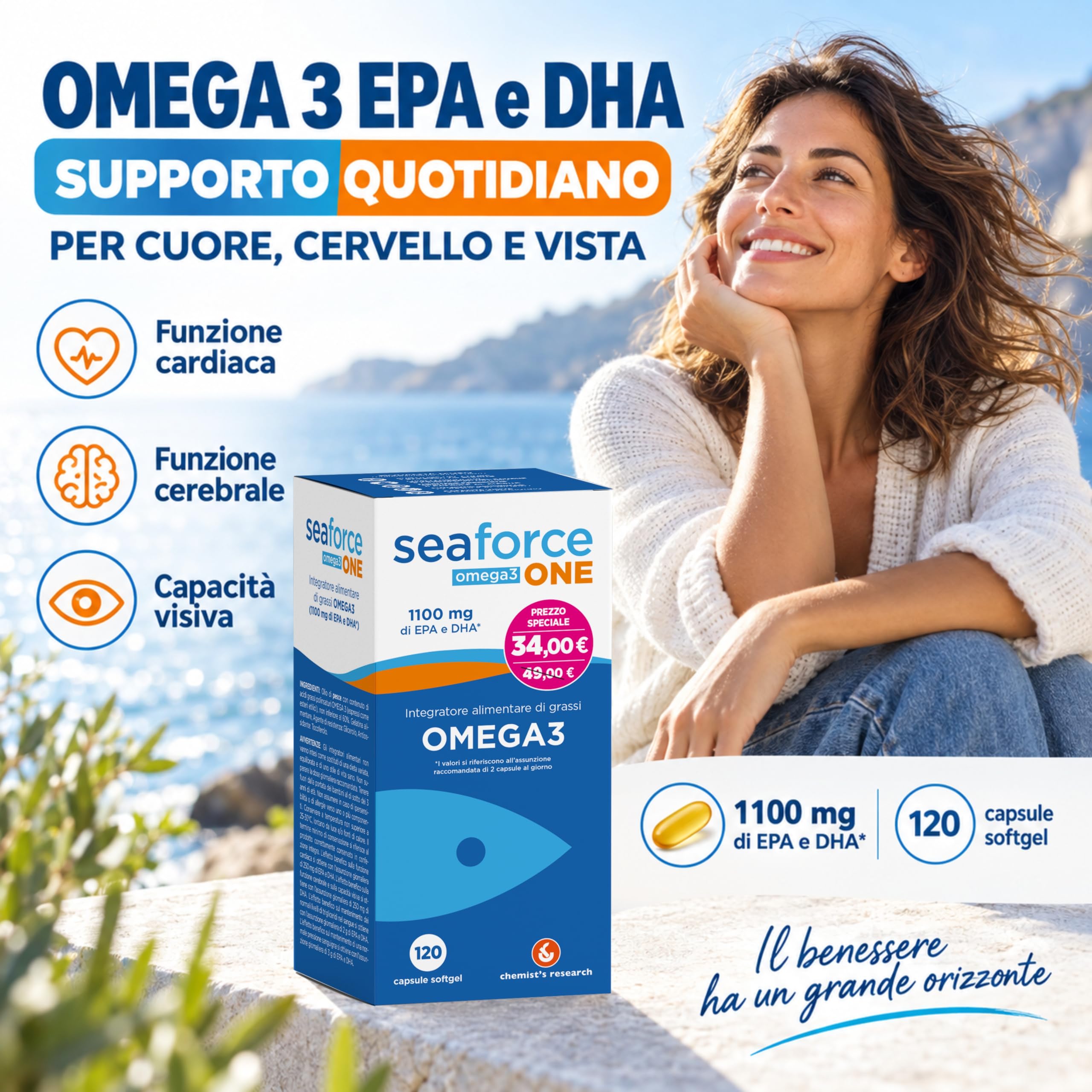 Chemist's Research SeaForce One Omega-3 120 Capsule EPA DHA