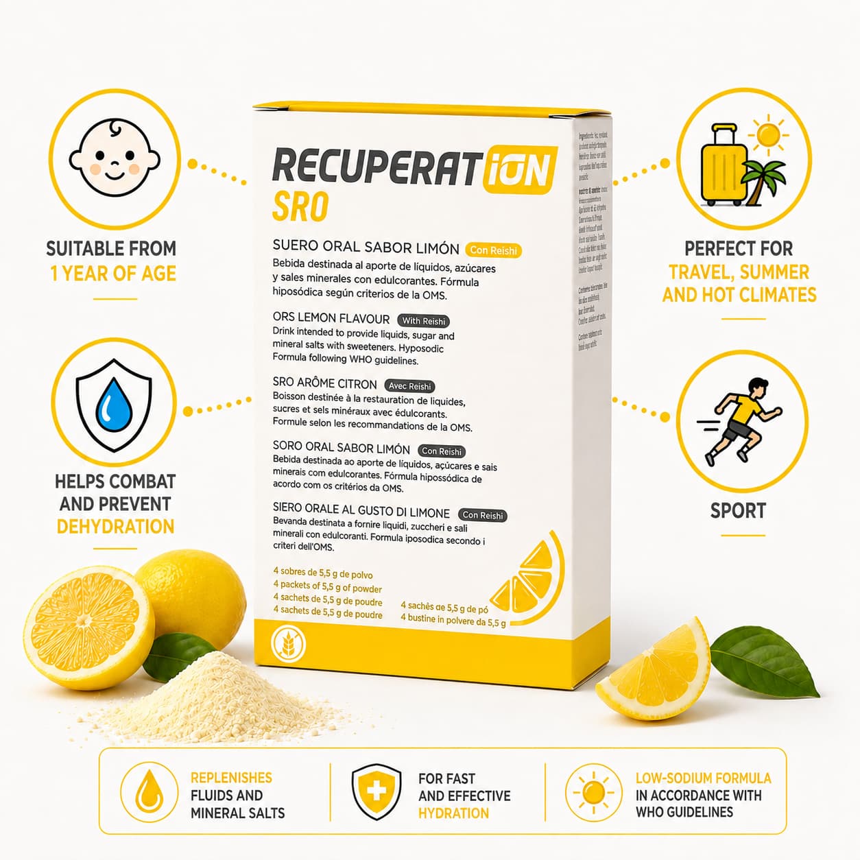 Recuperat-ion SRO soluzione reidratante 4 bustine 4 gusti