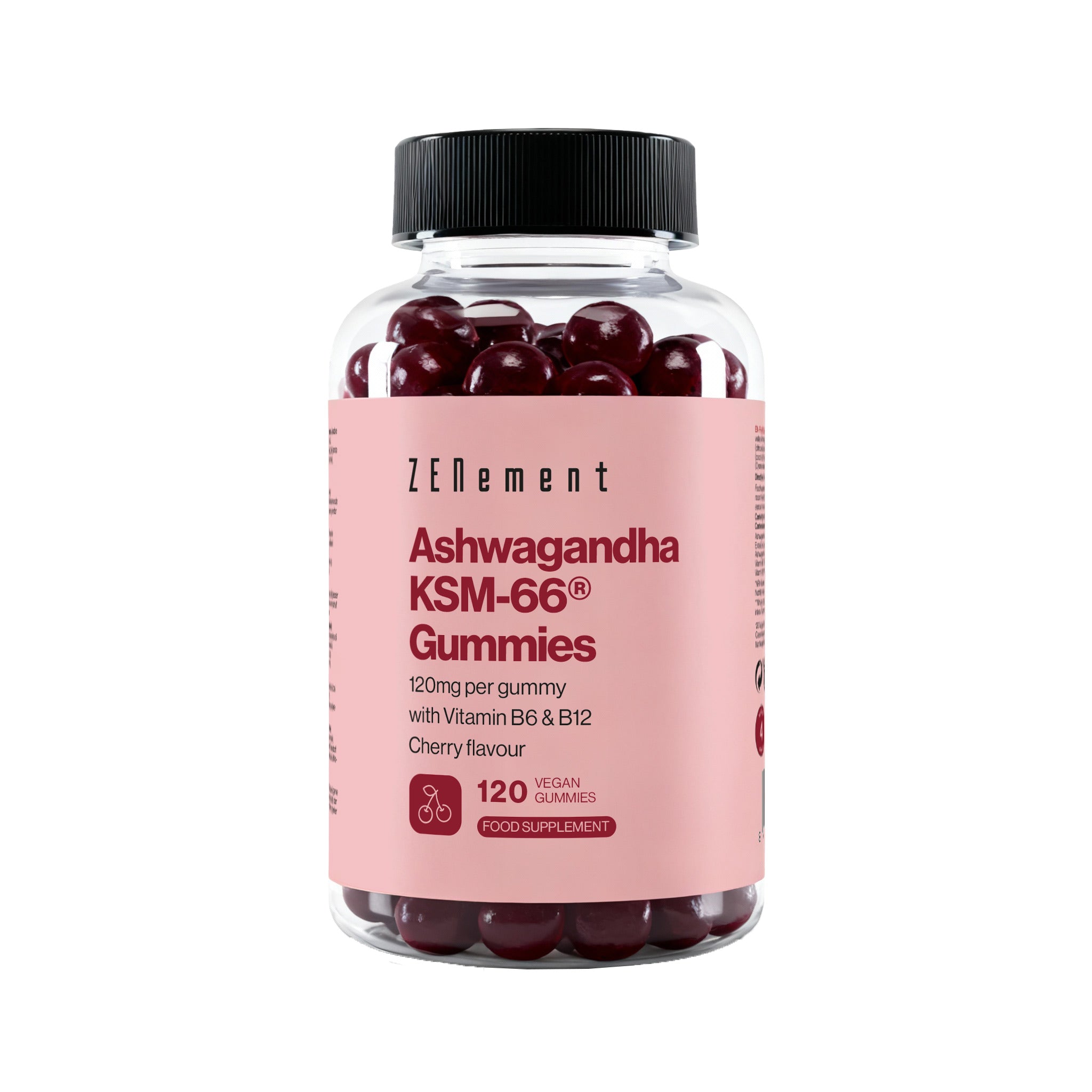 Zenement Ashwagandha KSM-66 gommose 120 caramelle ciliegia B6 B12