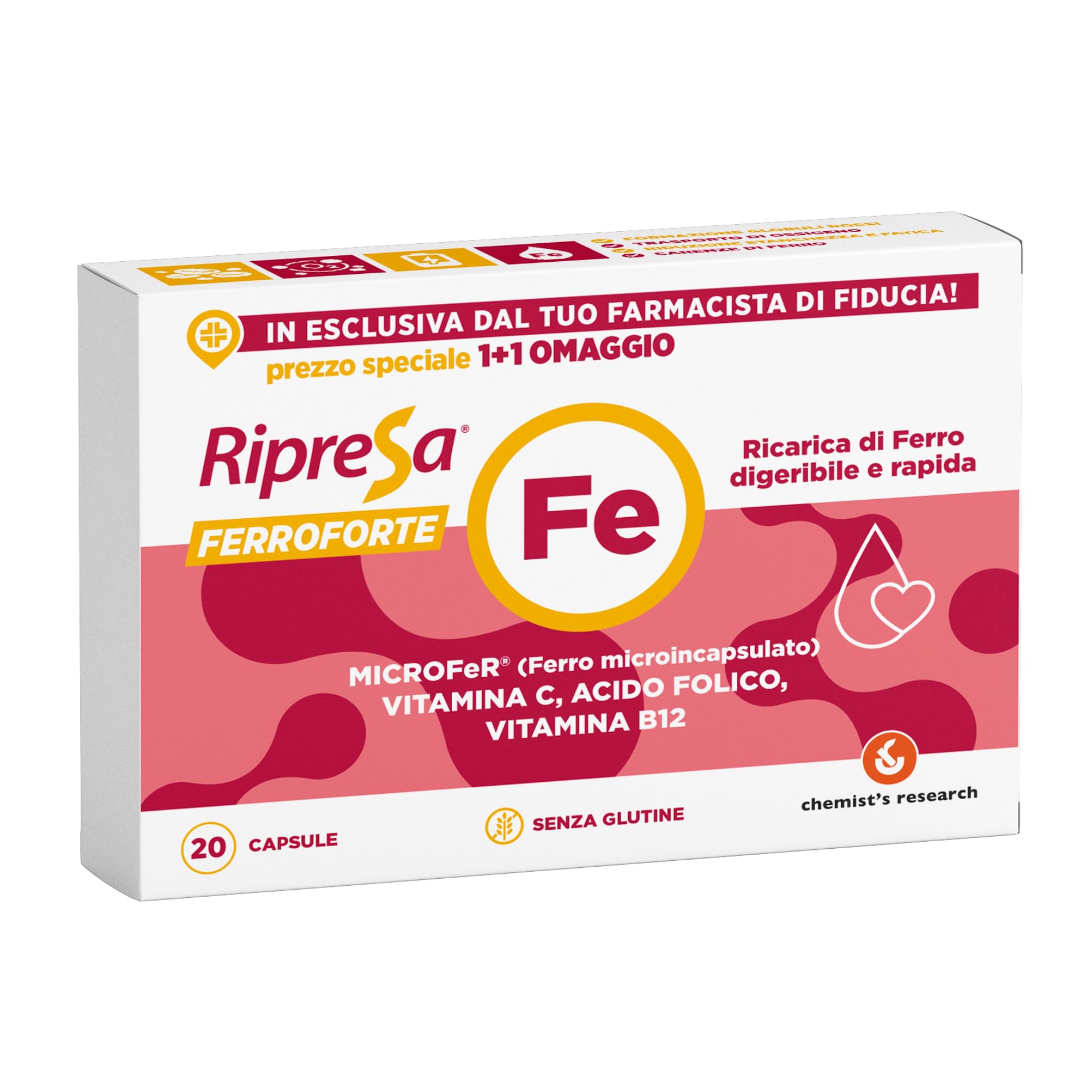 Chemist's Research Ripresa Ferroforte Ferro 20 Capsule Singola