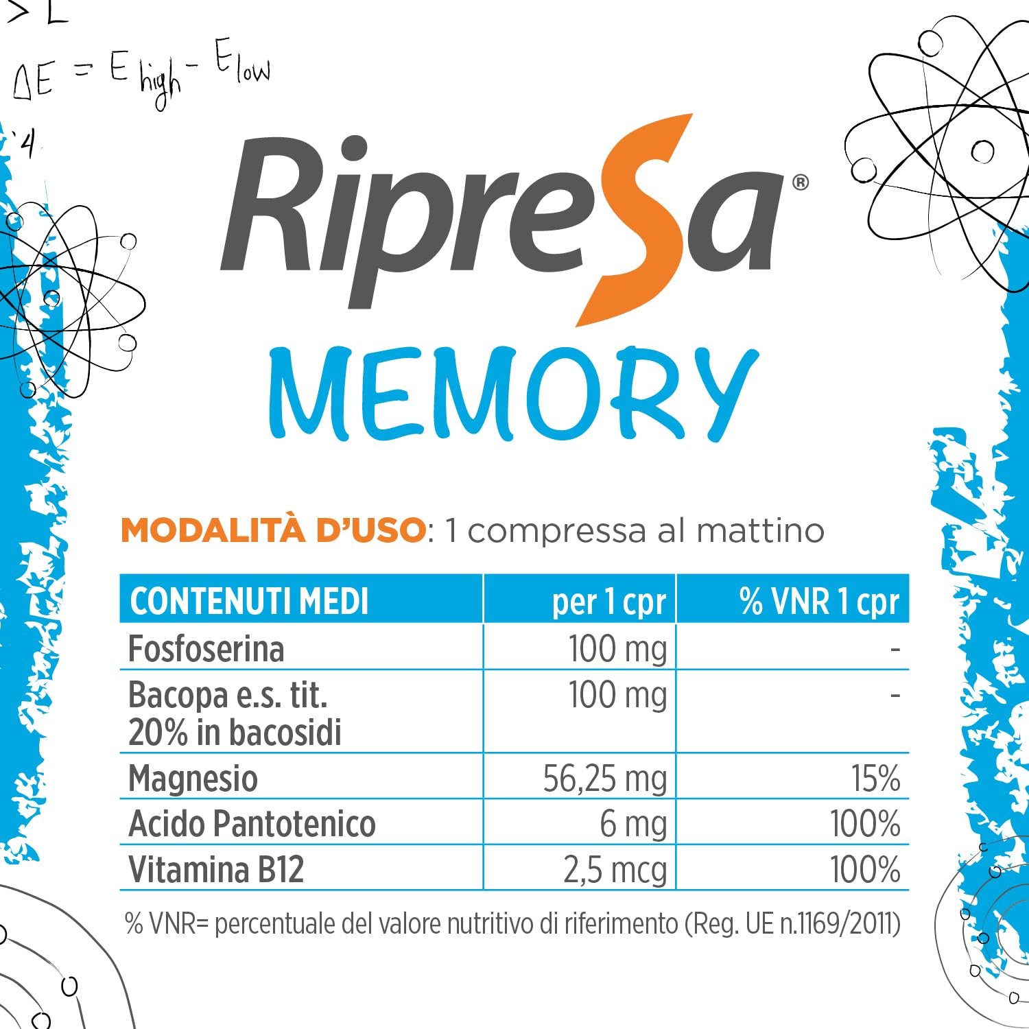 Chemist's Research Ripresa Memory Integratore 20 Compresse Mente