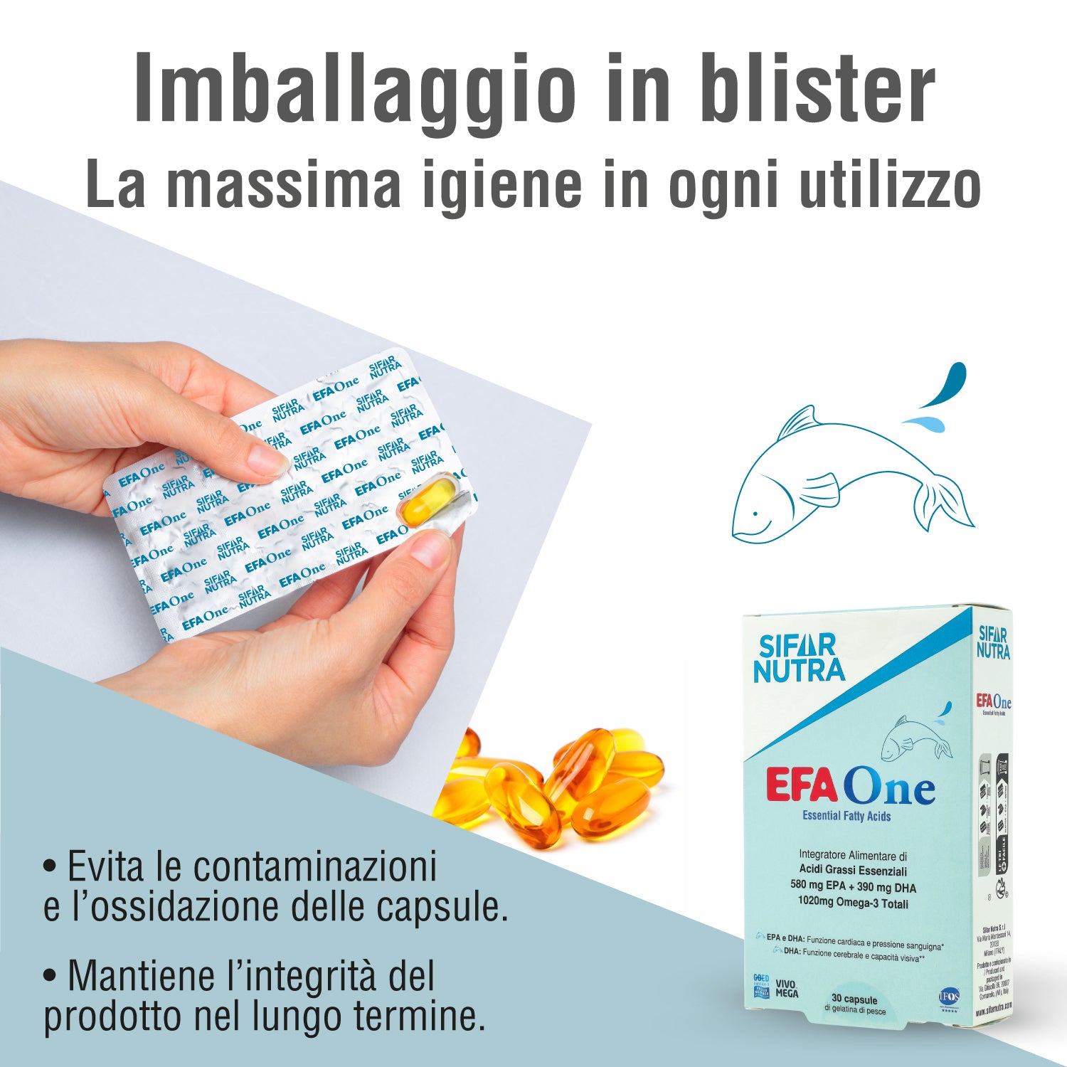 Sifar Nutra EFA One omega 3 integratore 30 capsule cuore