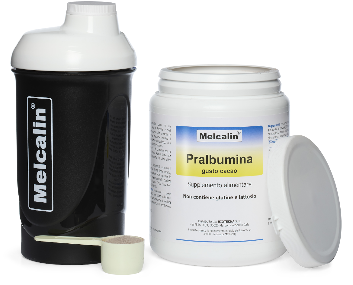 Melcalin Pralbumina proteine cacao uso sportivo