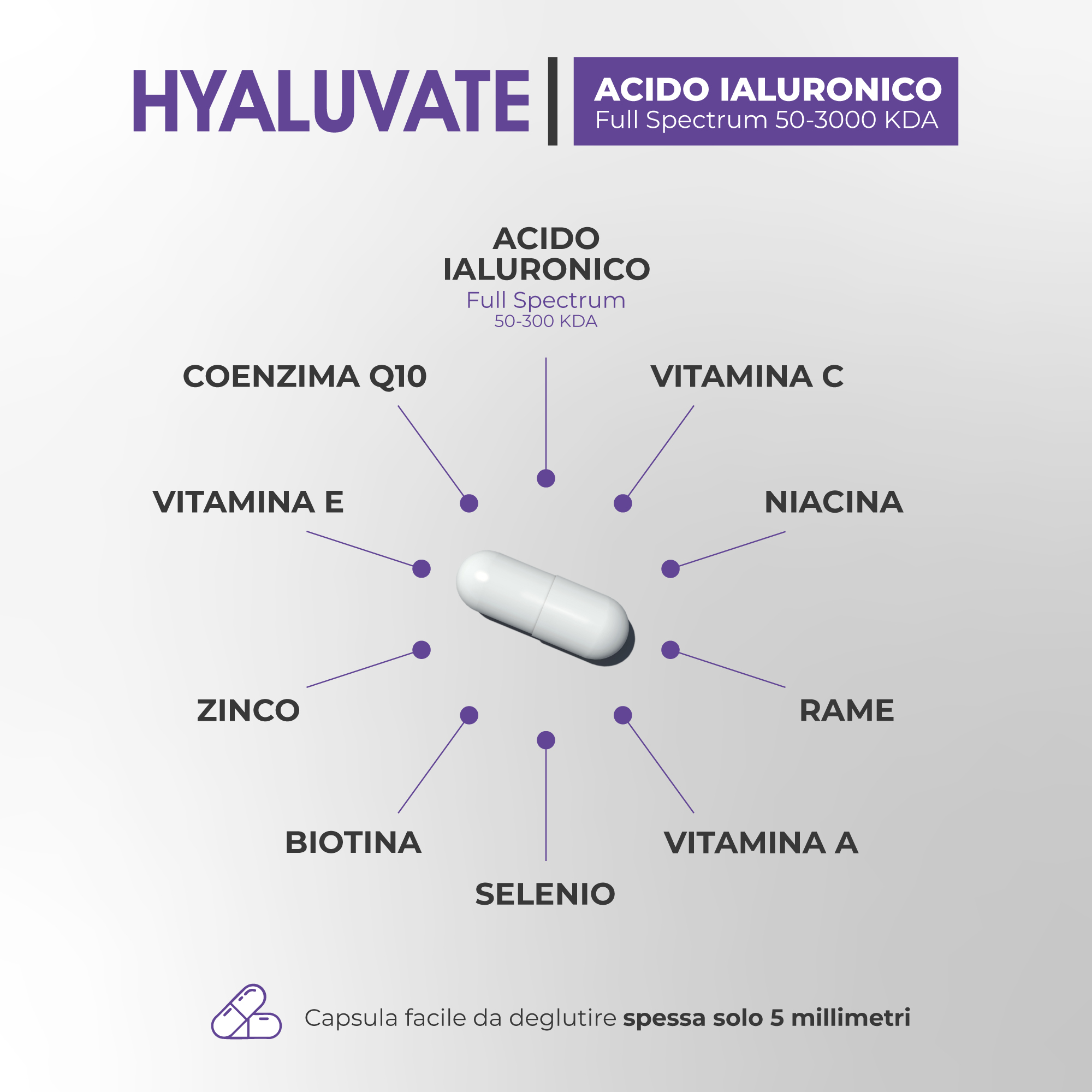 Supremagy Hyaluvate integratore acido ialuronico 200 mg vegano